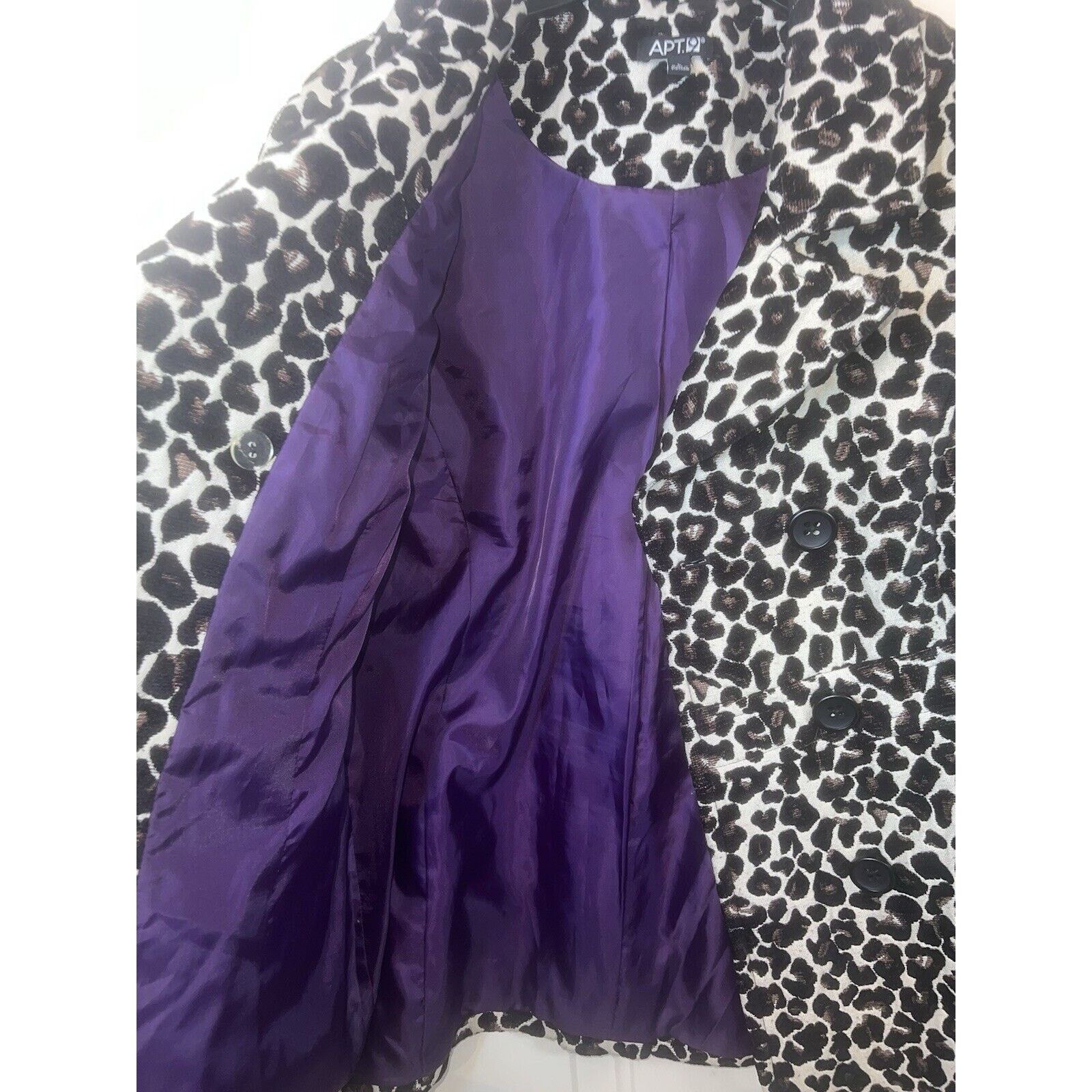 Apt. 9 Apt 9 Leopard Print Coat Women’s Large Button Front Jacket Size L / US 10 / IT 46 - 5 Thumbnail