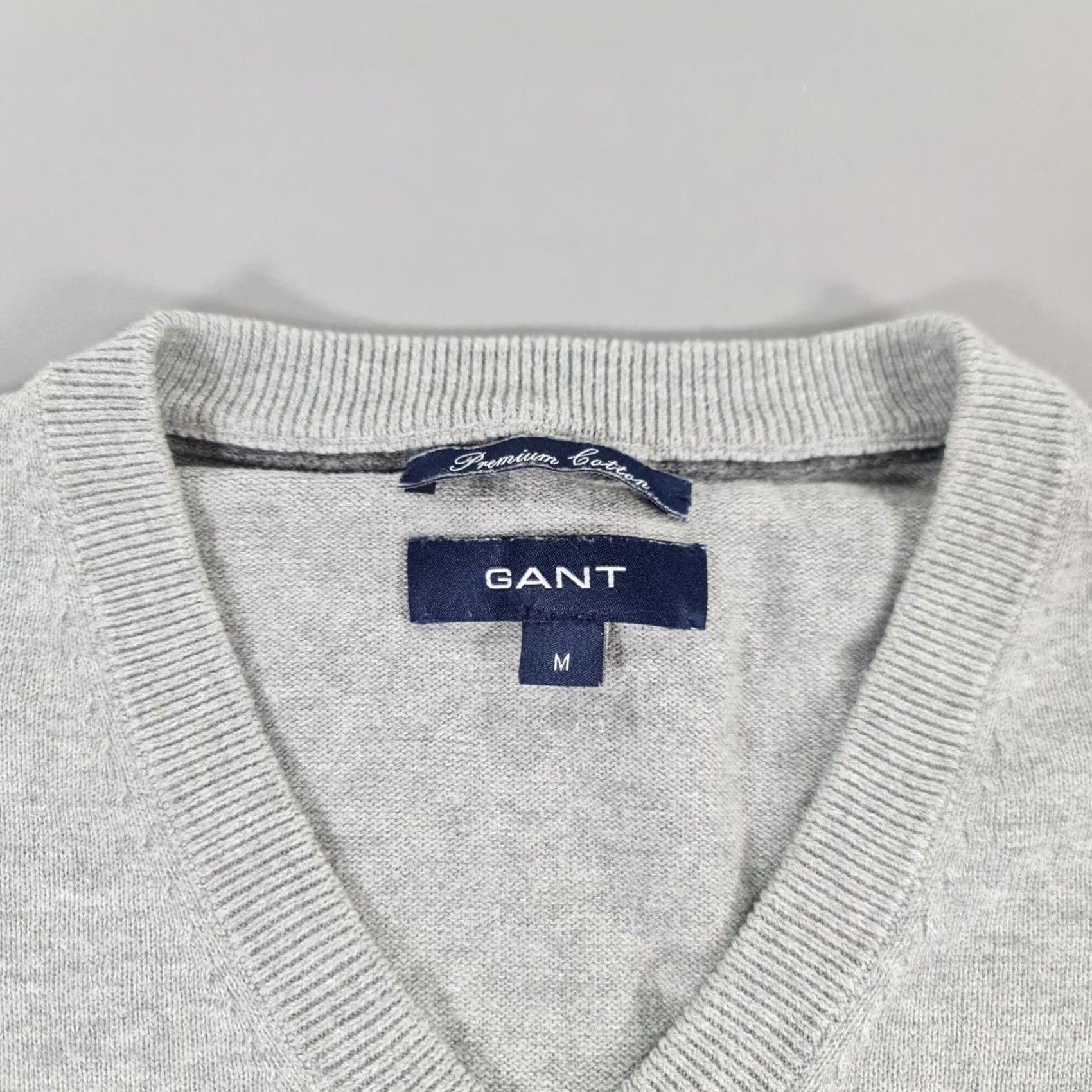 Gant GANT Mens Jumper Grey Medium 100% Cotton Knit Long Sleeve Cable Sweatshirt Size US M / EU 48-50 / 2 - 3 Thumbnail