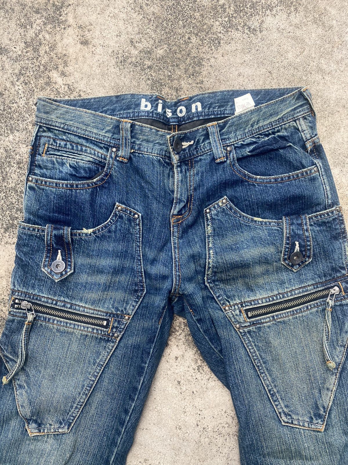 If Six Was Nine × Japanese Brand Flare Jeans Bison Double Knee Multipocket Size US 31 - 10 Thumbnail
