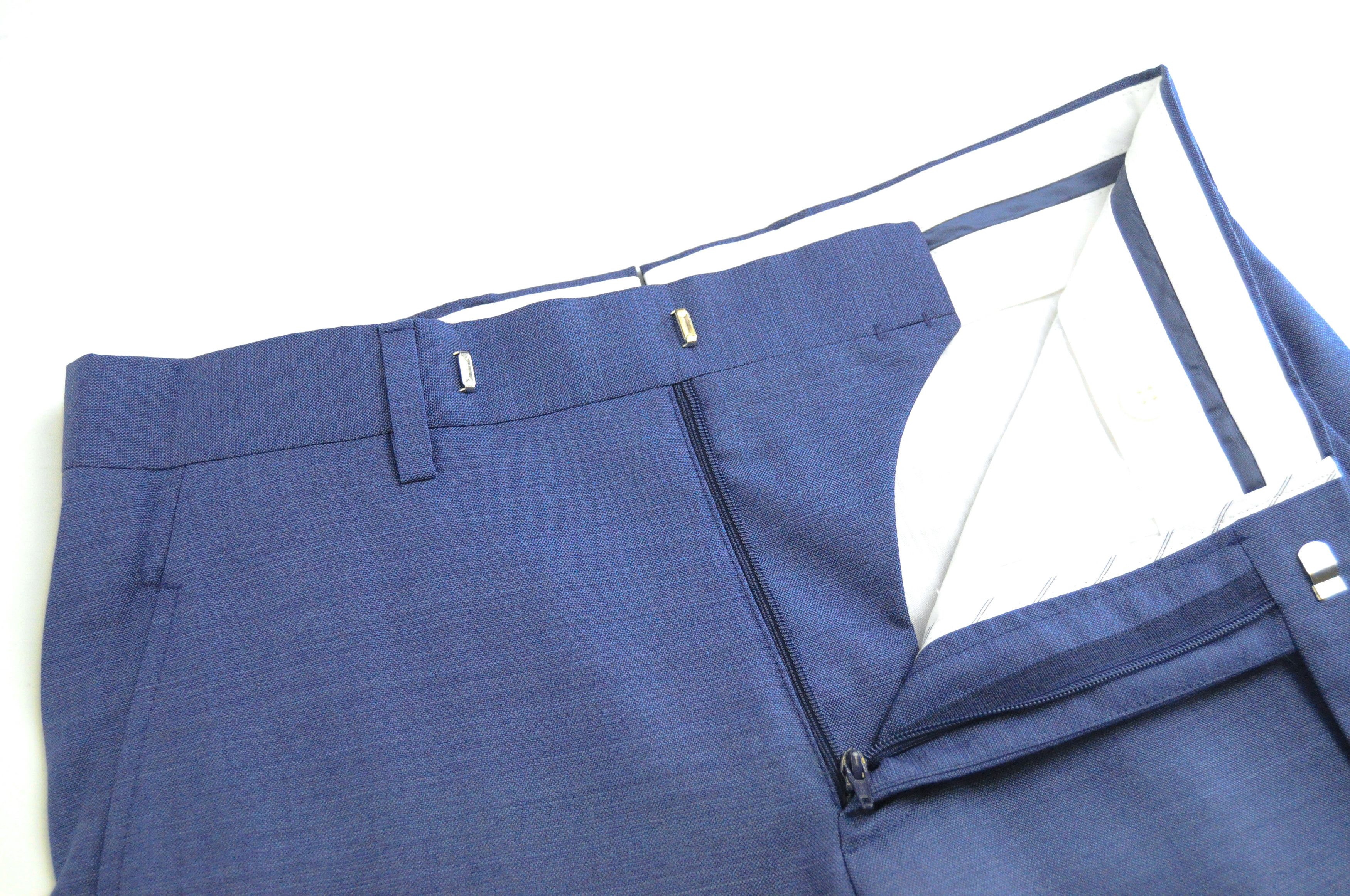 Suitsupply WASHINGTON UK26R Blue Wool Pleated Trousers 60140 Size US 26 / EU 42 - 4 Thumbnail