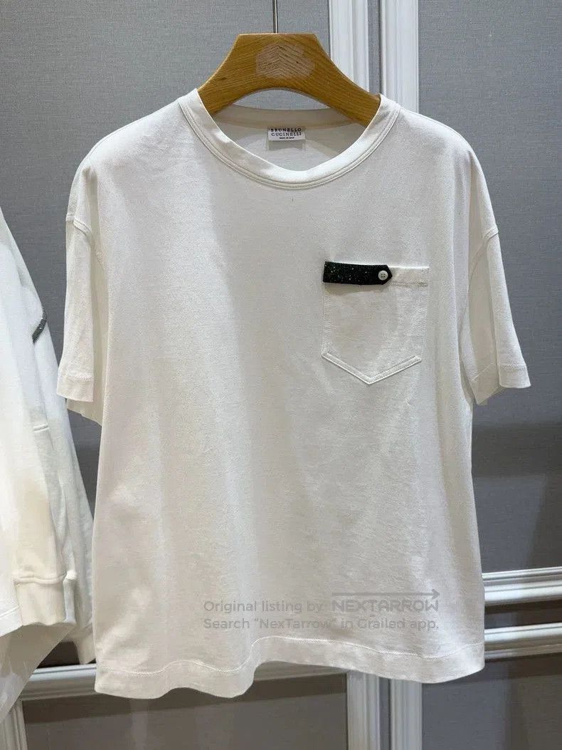 Brunello Cucinelli White Short-Sleeve T-Shirt.