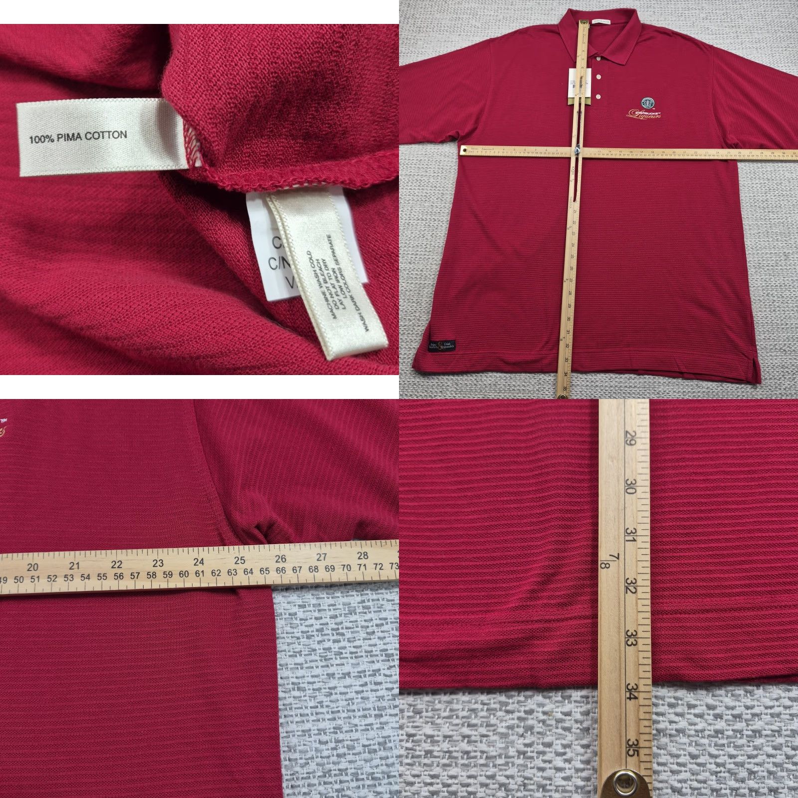 Cutter & Buck Cutter & Buck Golf Polo Shirt Mens 2XL Red Solid Embroidered Starbucks Liqueurs Polo Shirt USA Preppy Logo Golf Polo Size US XXL / EU 58 / 5 - 9 Thumbnail