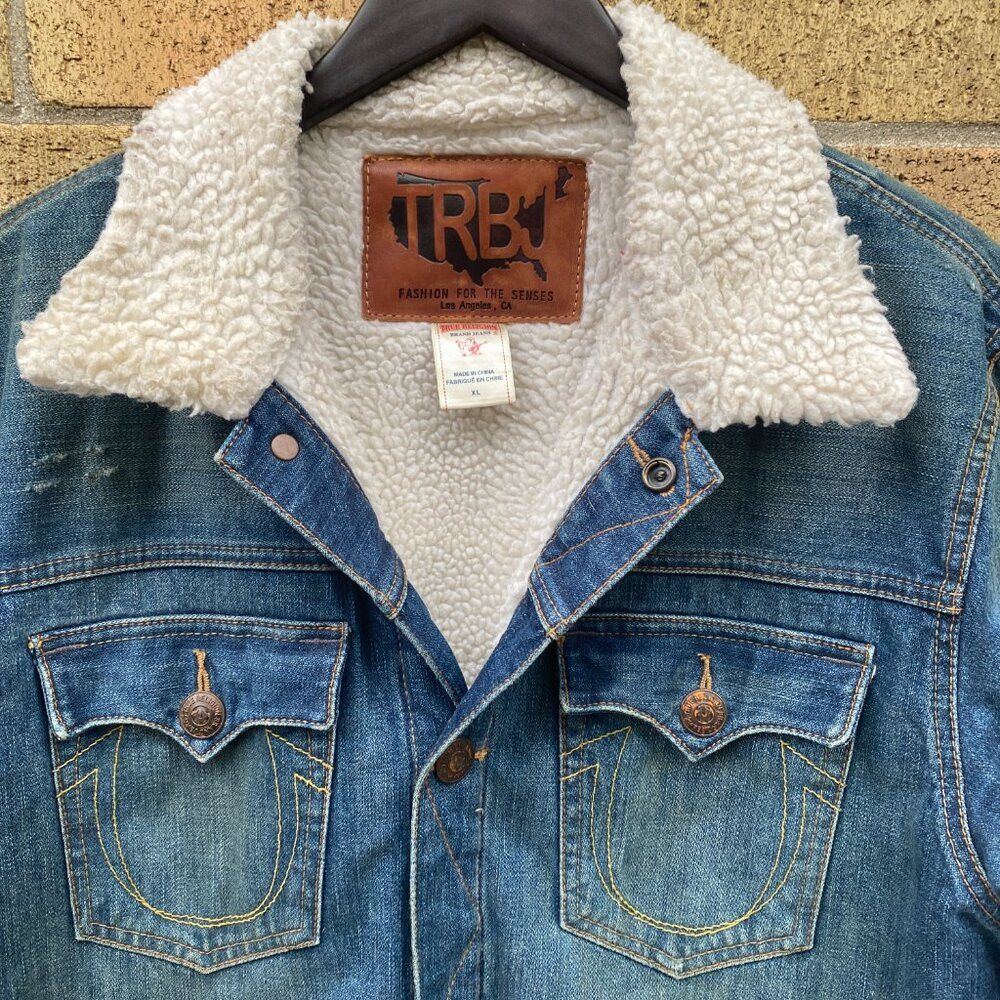 True Religion Vintage True Religion DALTRY Sherpa Denim Jacket XL Blue Size US XL / EU 56 / 4 - 5 Thumbnail