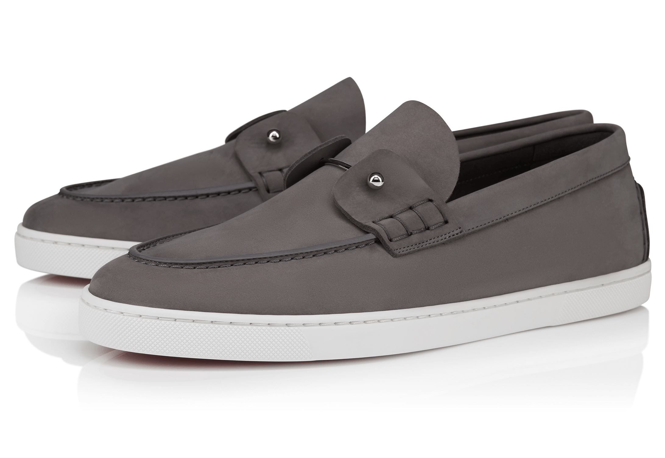 Christian Louboutin Mens Chambeliboat Flat Smoky Grey Loafer Sneaker Boat 45 12 Size US 12 / EU 45 - 1 Thumbnail