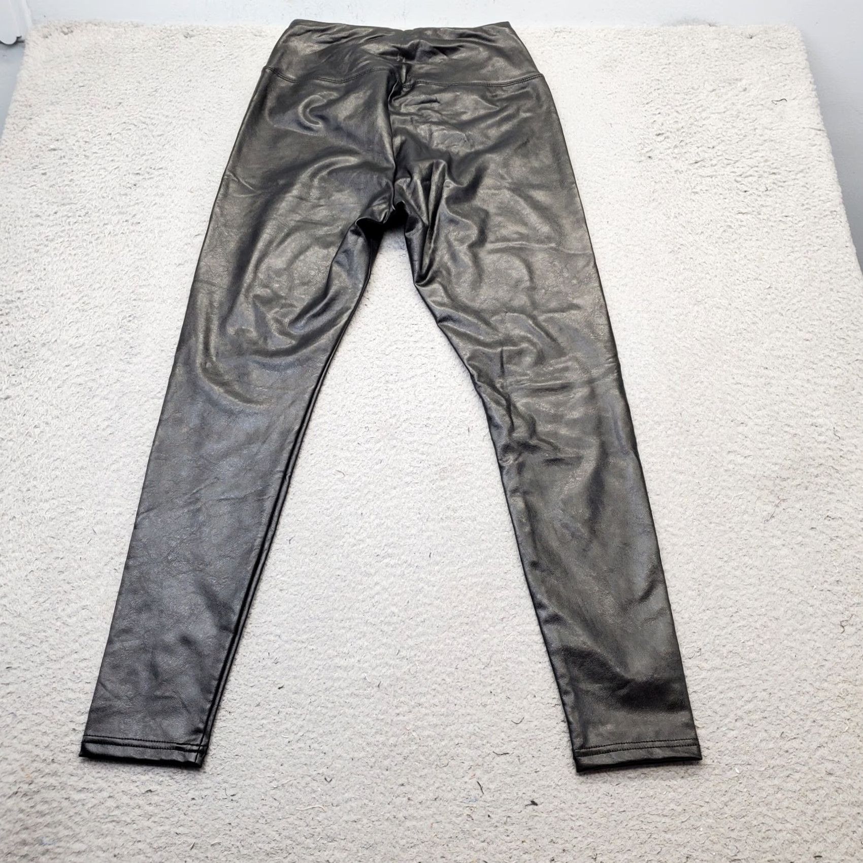 Vintage BP. Nordstrom Faux Leather Leggings Womens M Black High Waisted Jegging Size 32" / US 10 / IT 46 - 2 Thumbnail