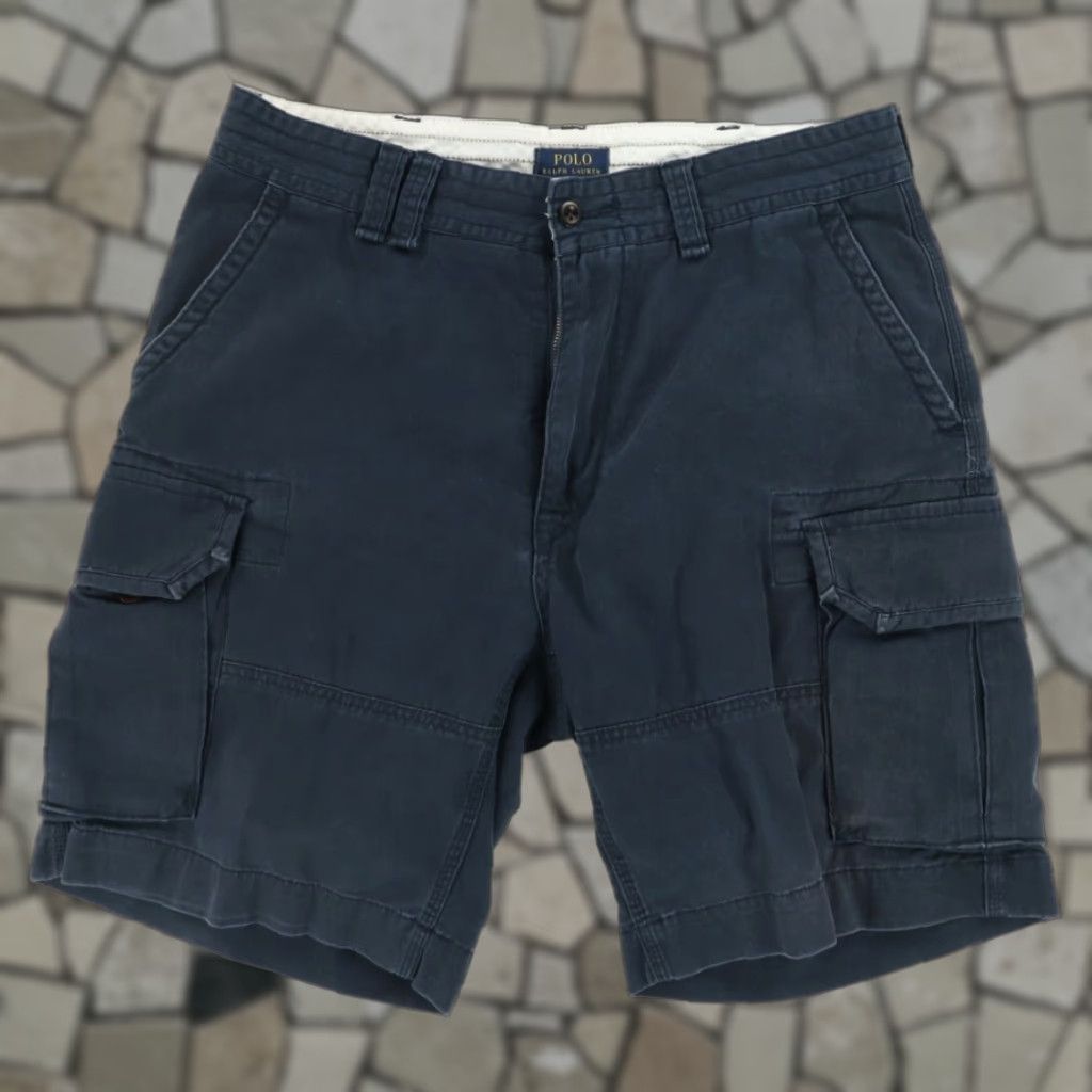 Polo Ralph Lauren Polo Ralph Lauren Cotton Canvas Cargo Shorts Navy Blue Men's 35 Size US S / EU 44-46 / 1 - 1 Thumbnail