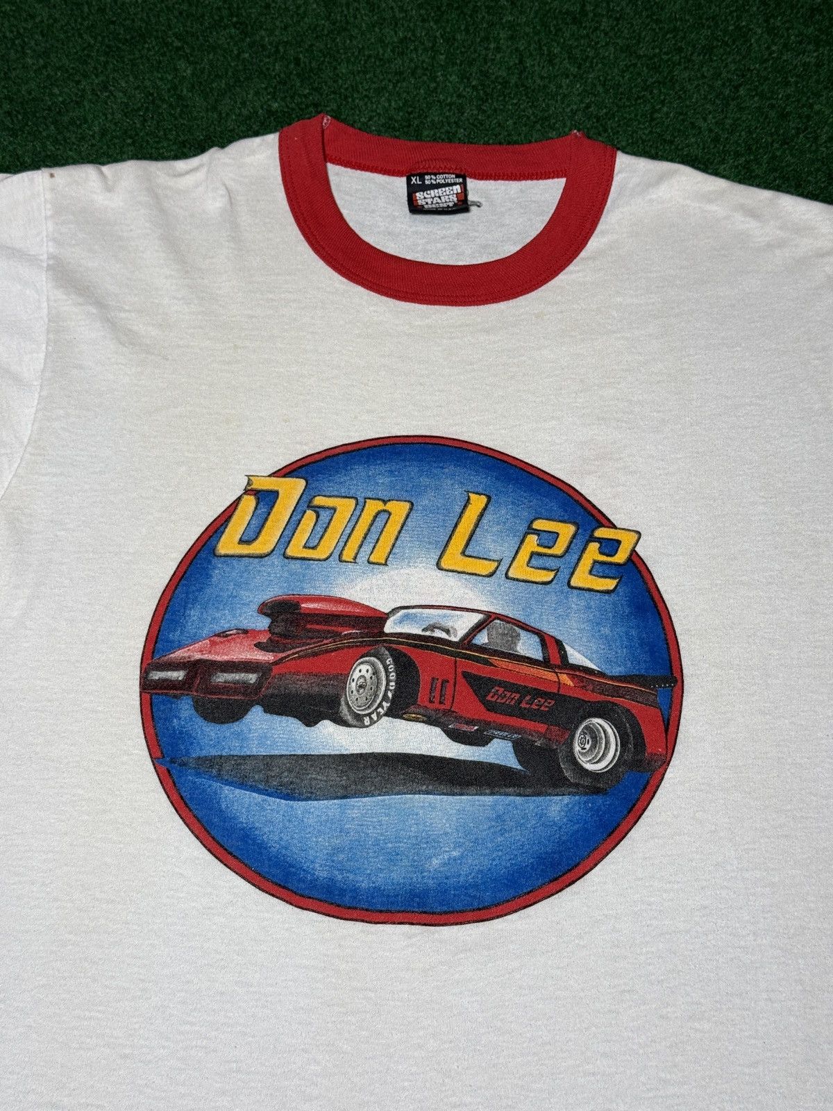 Vintage 90s Don Lee Muscle Car Drag Racing Grunge Ringer T Shirt Size US XL / EU 56 / 4 - 2 Thumbnail