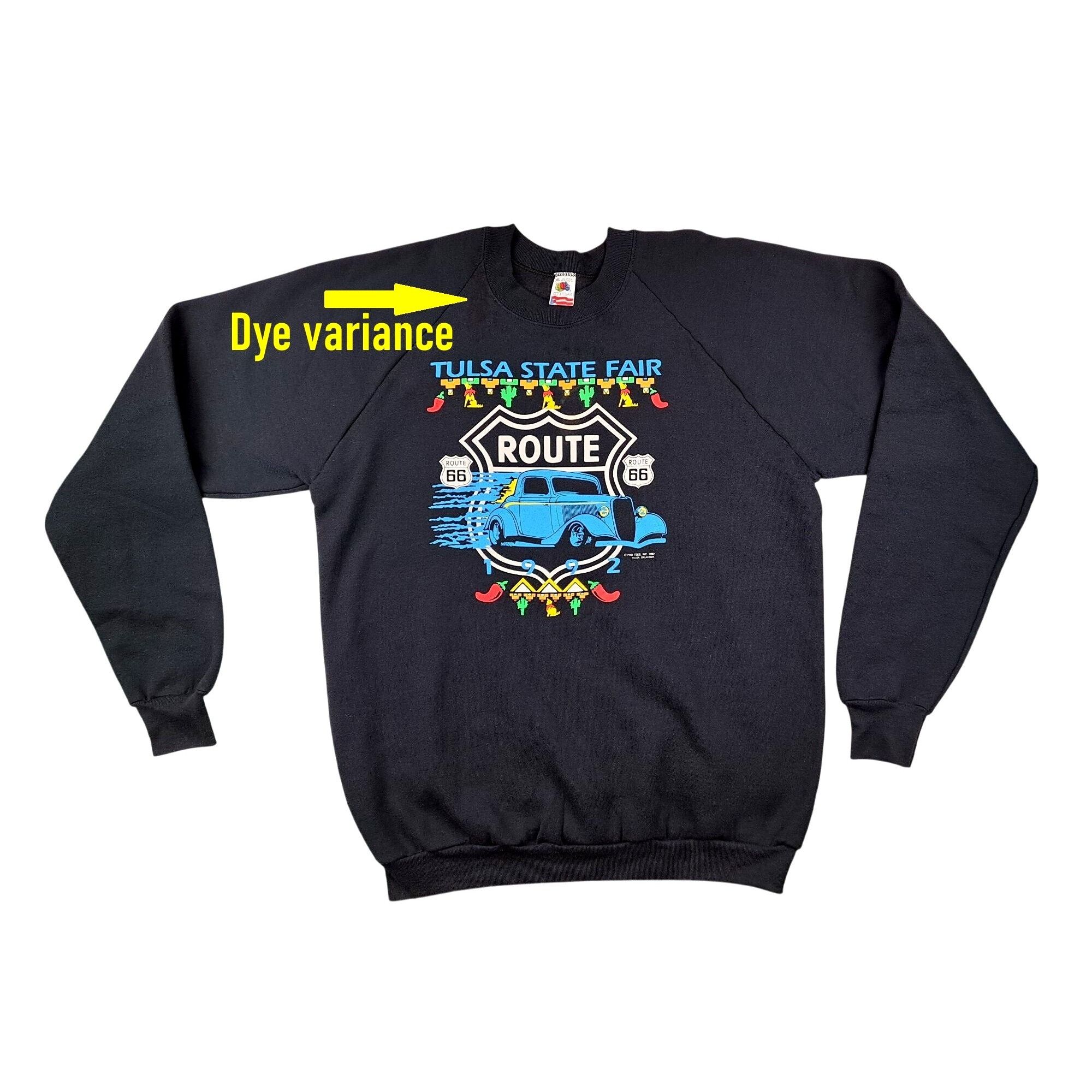 Fruit Of The Loom Vintage Tulsa State Fair Sweatshirt Glow In Dark Hot Rod 2XL Size US XXL / EU 58 / 5 - 12 Thumbnail