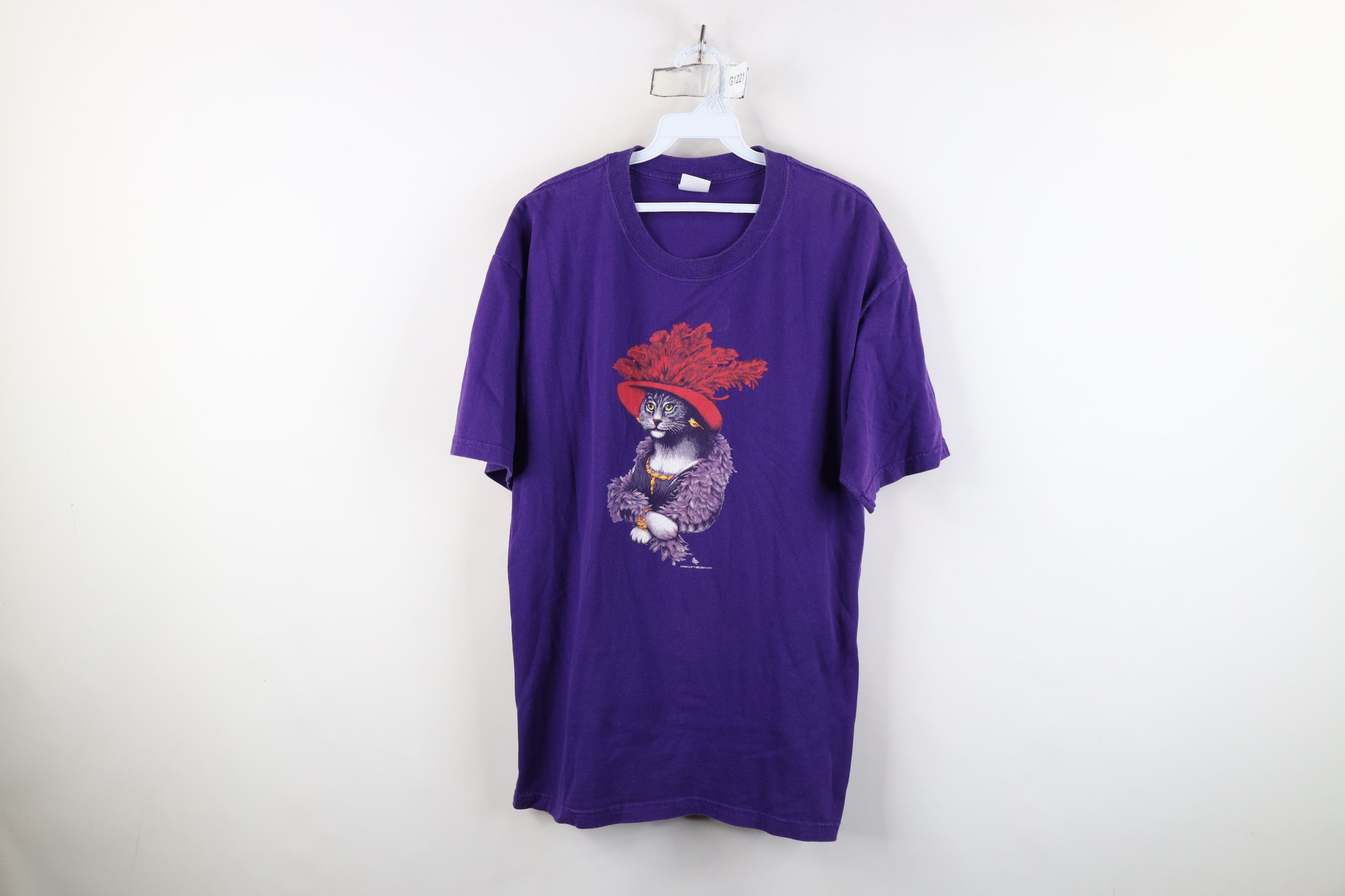 Vintage Vintage Y2K 2004 Streetwear Cat Kitten T-Shirt Purple Size XL / US 12-14 / IT 48-50 - 1 Thumbnail