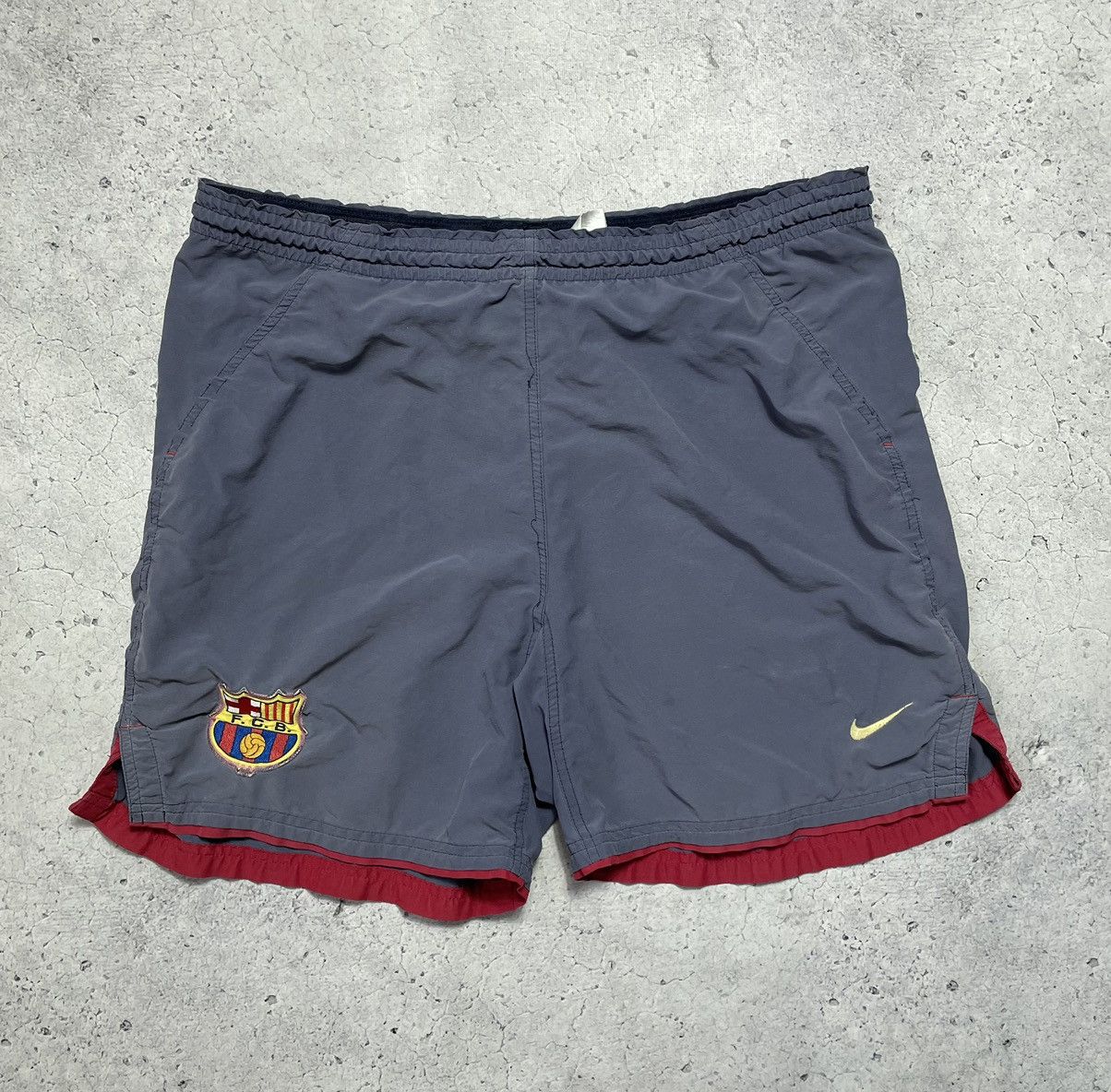 Nike × Vintage Nike Team F.C Barcelona Vintage 90s Nylon Shorts Soccer Jers Size US 34 / EU 50 - 1 Thumbnail
