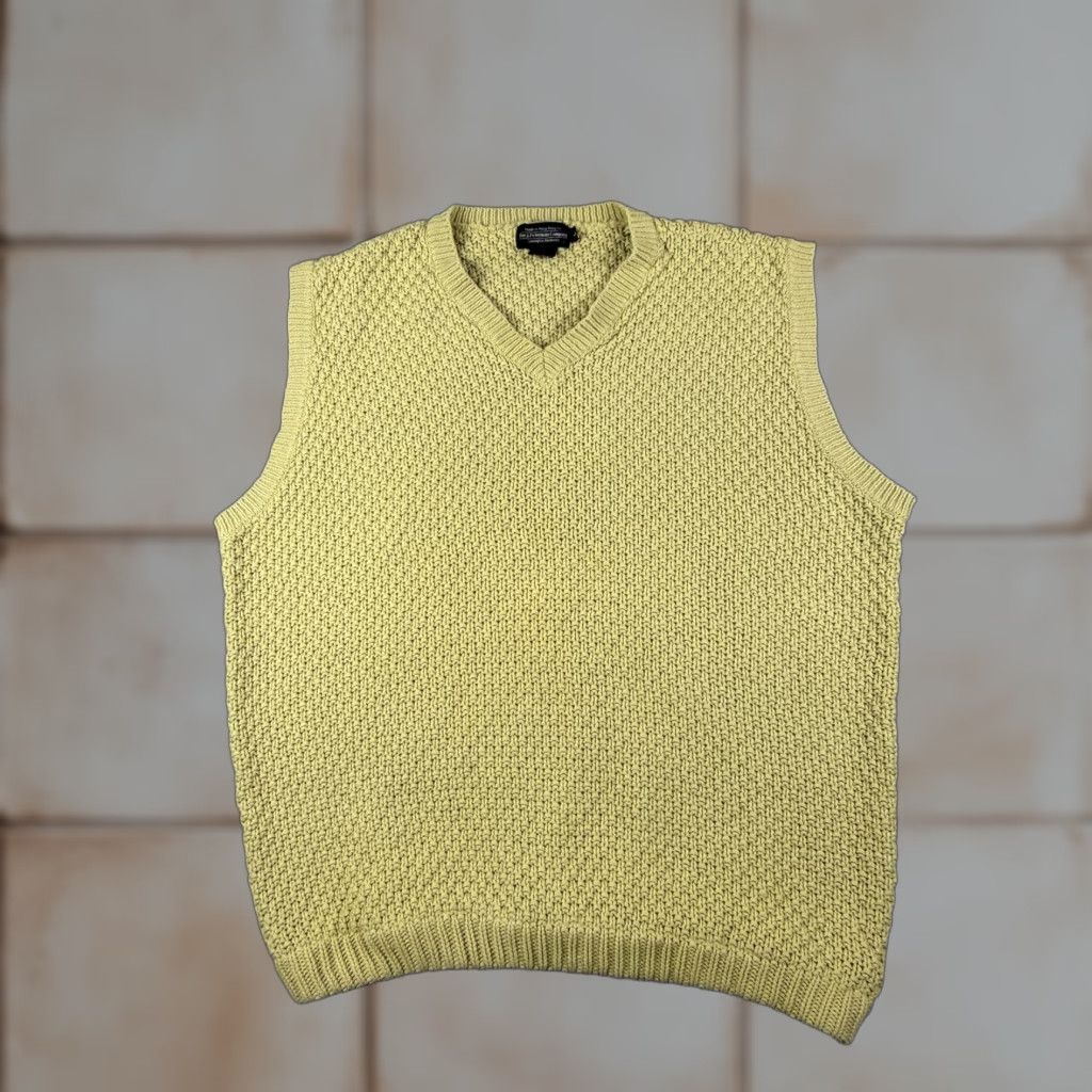 Vintage VINTAGE The J. Peterman Company Sweater Vest Mens L Green Chunky-Knit Cotton V-Neck 90s Mens Size US L / EU 52-54 / 3 - 1 Thumbnail