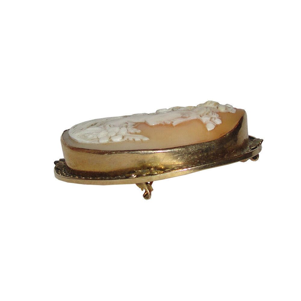 Other 14 kt Gold Shell Cameo Woman's Profile Brooch Pendant Size ONE SIZE - 5 Thumbnail