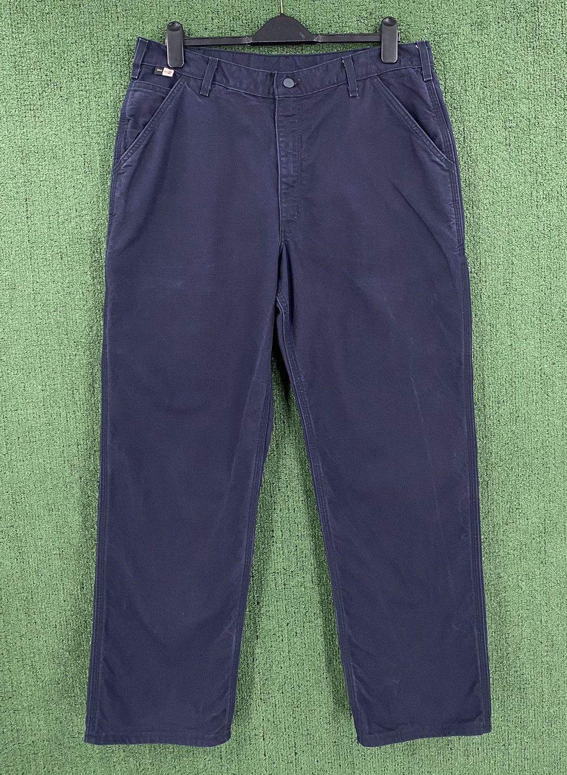 Carhartt Carhartt FR CAT 2 Navy Blue Original Canvas Workwear Pants Size US 35 - 4 Thumbnail