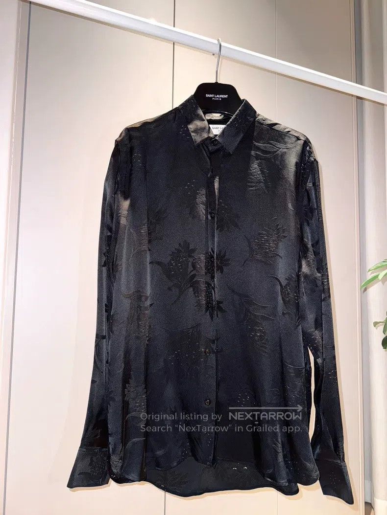 Saint Laurent Paris Saint Laurent Paris size 39 Floral Embroidered Silk Shirt Size US M / EU 48-50 / 2 - 1 Thumbnail