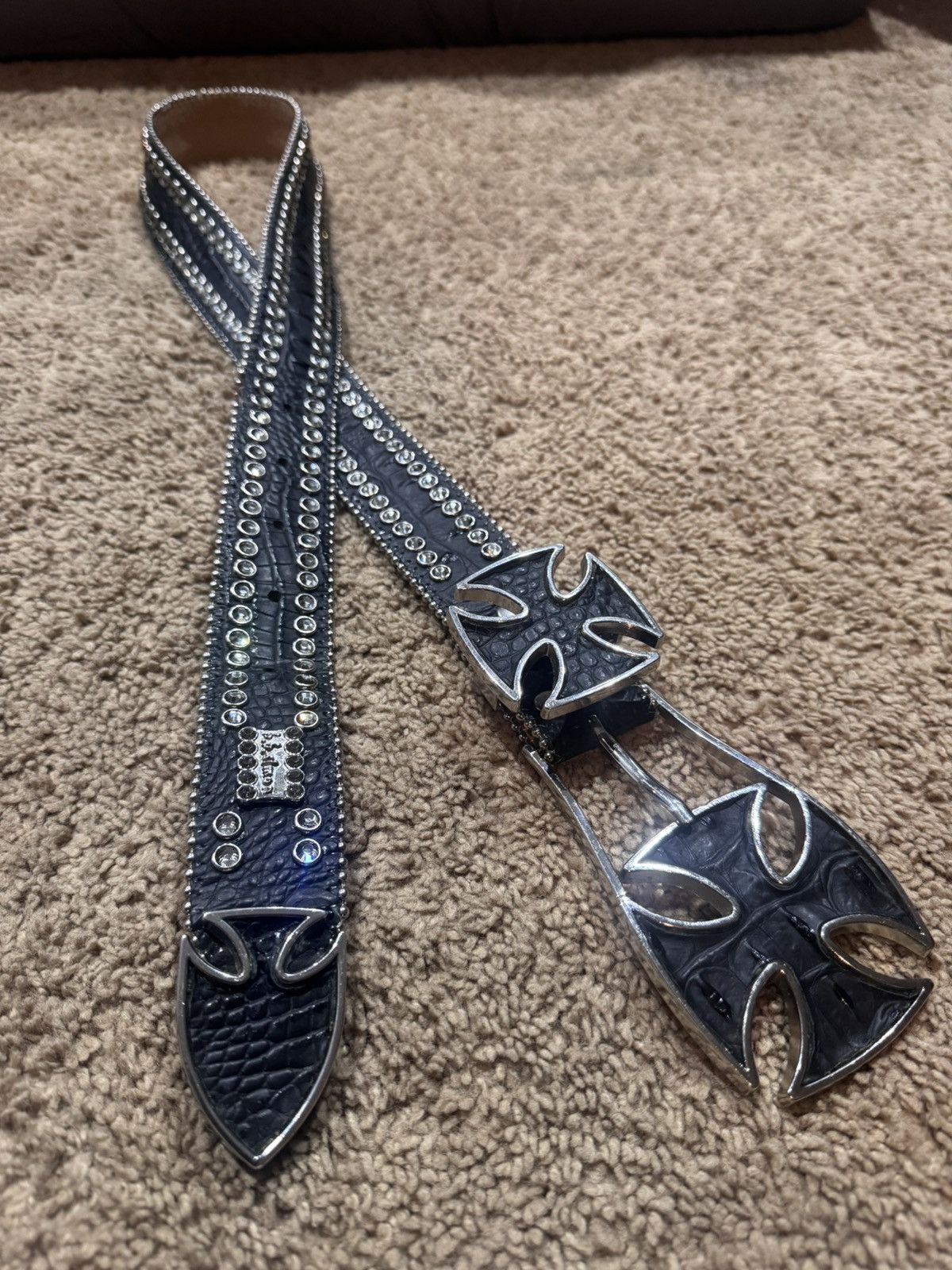 B.B. Simon B.B. Simon Studded Cross Belt Size 34 - 3 Thumbnail