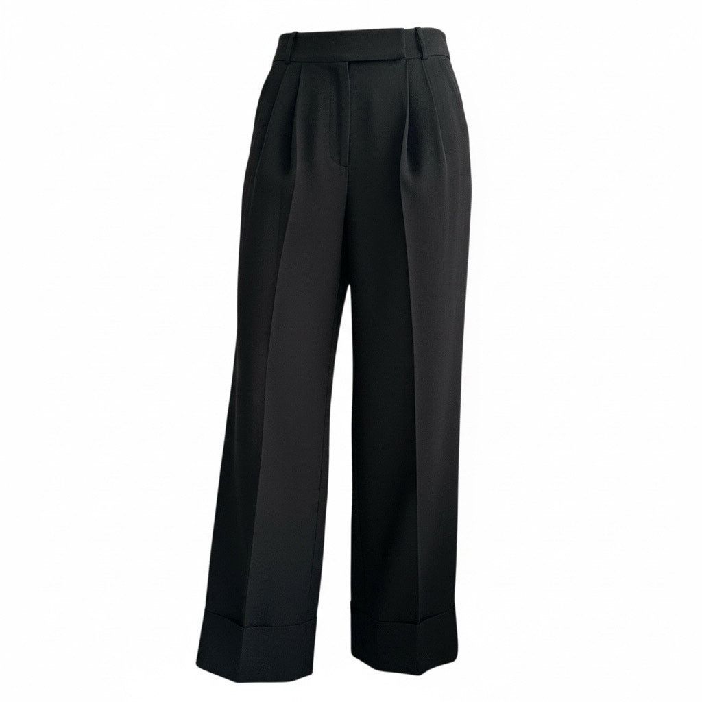 Nina Ricci FW11 Silk Wide leg Trousers Black FR 36 US 4 High rise Pleat Size 26" / US 2 / IT 38 - 1 Thumbnail