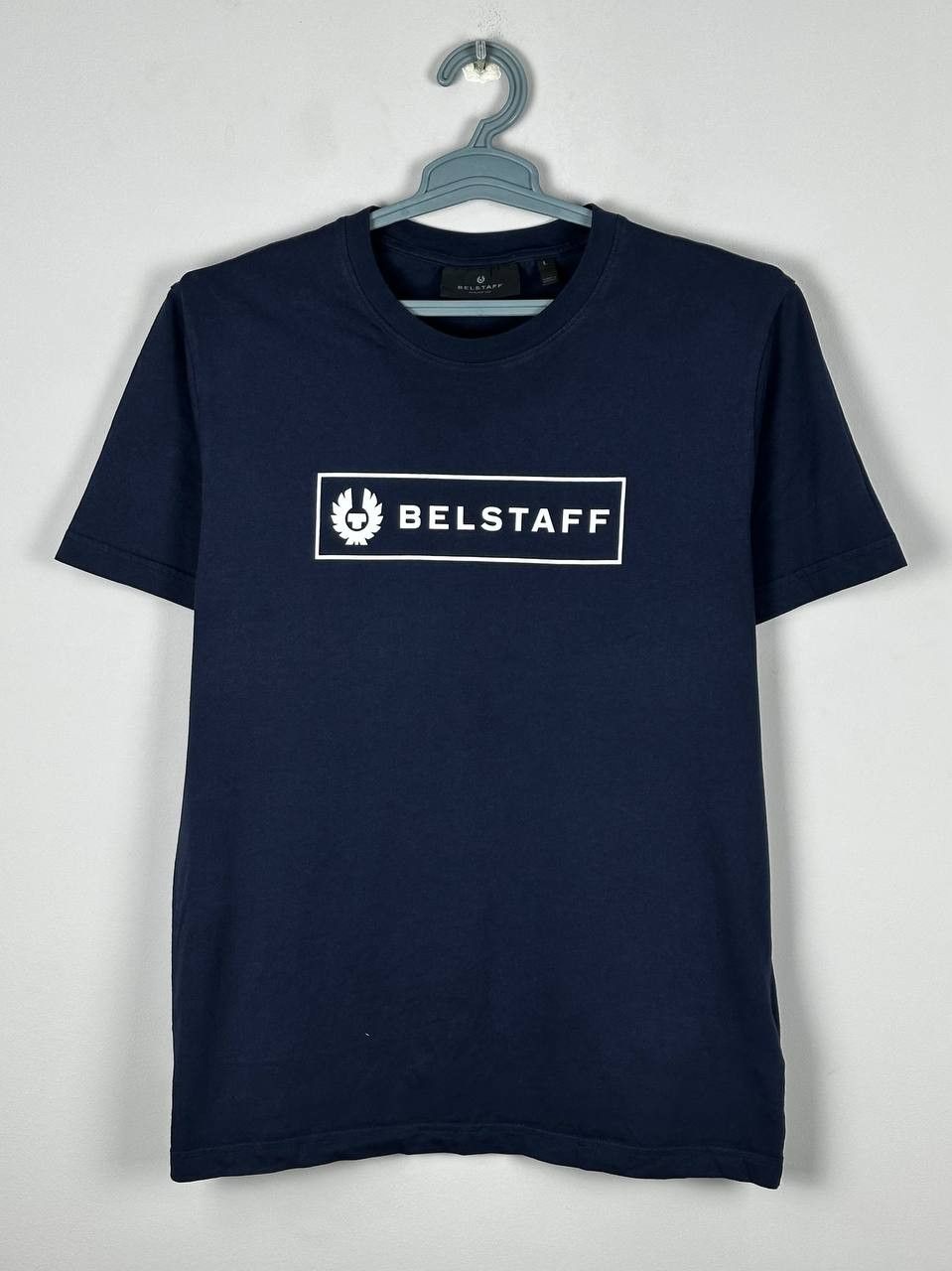 Belstaff Belstaff Navy Luxury Big Logo T Shirt Size US L / EU 52-54 / 3 - 1 Thumbnail