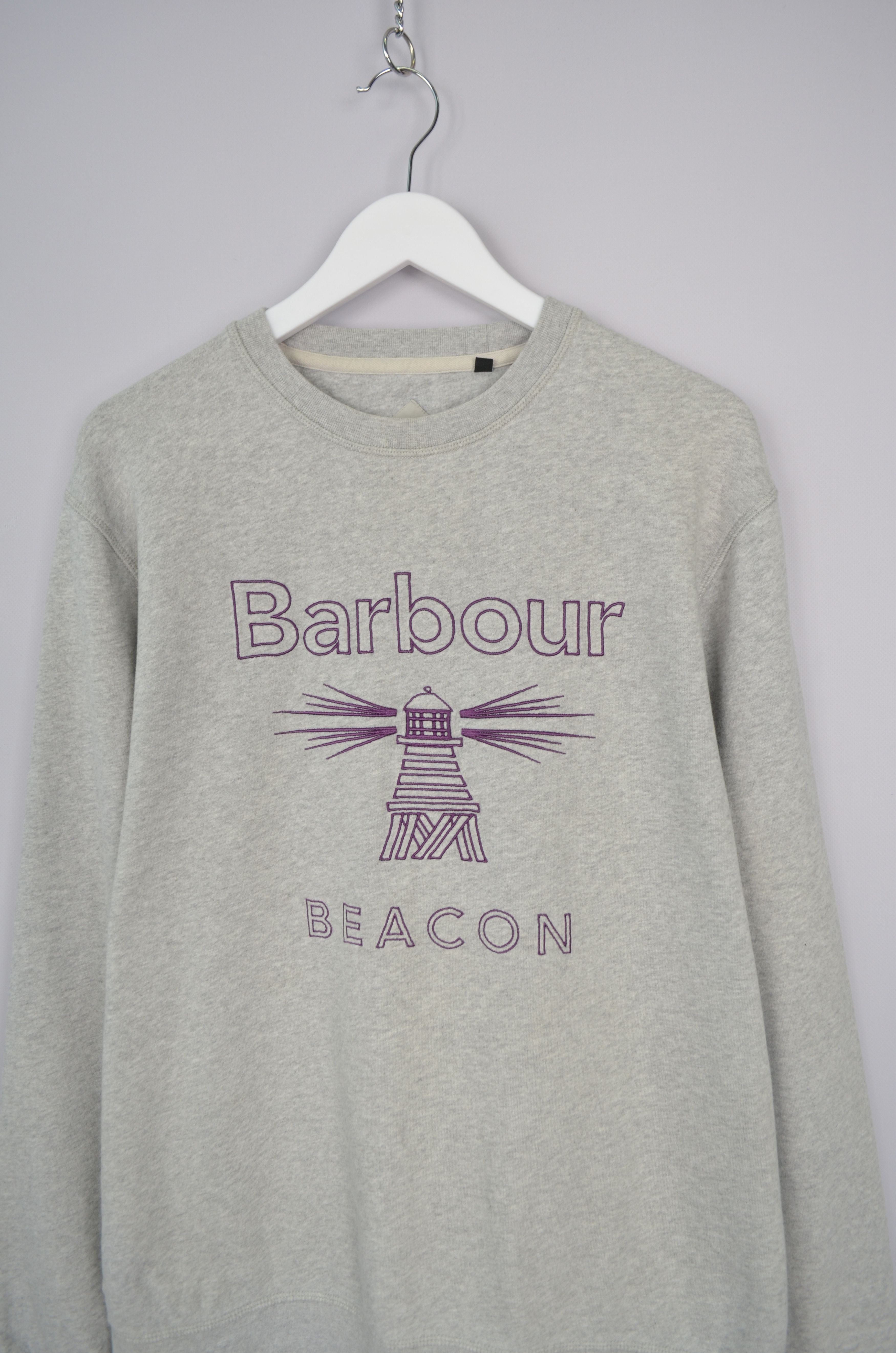 Barbour Barbour Beacon Stitch Logo Grey Crew Neck Sweatshirt Size XL Size US XL / EU 56 / 4 - 3 Thumbnail