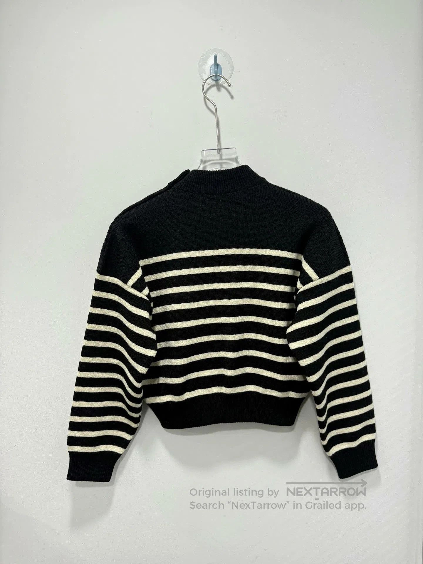 Celine Celine Black Striped Knit Long Sleeve. Size S / US 4 / IT 40 - 2 Thumbnail