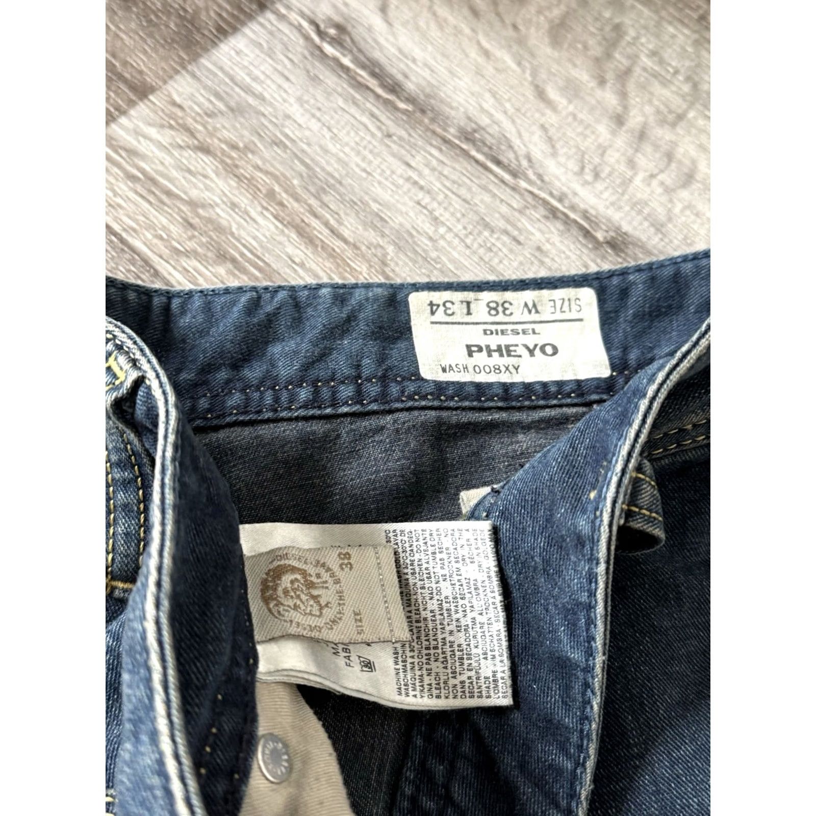 Diesel Diesel Pheyo Jeans Men’s W38 L34 Distressed Denim Navy Straight Vintage 90s City Logo Jeans Mens Size US 38 / EU 54 - 7 Thumbnail