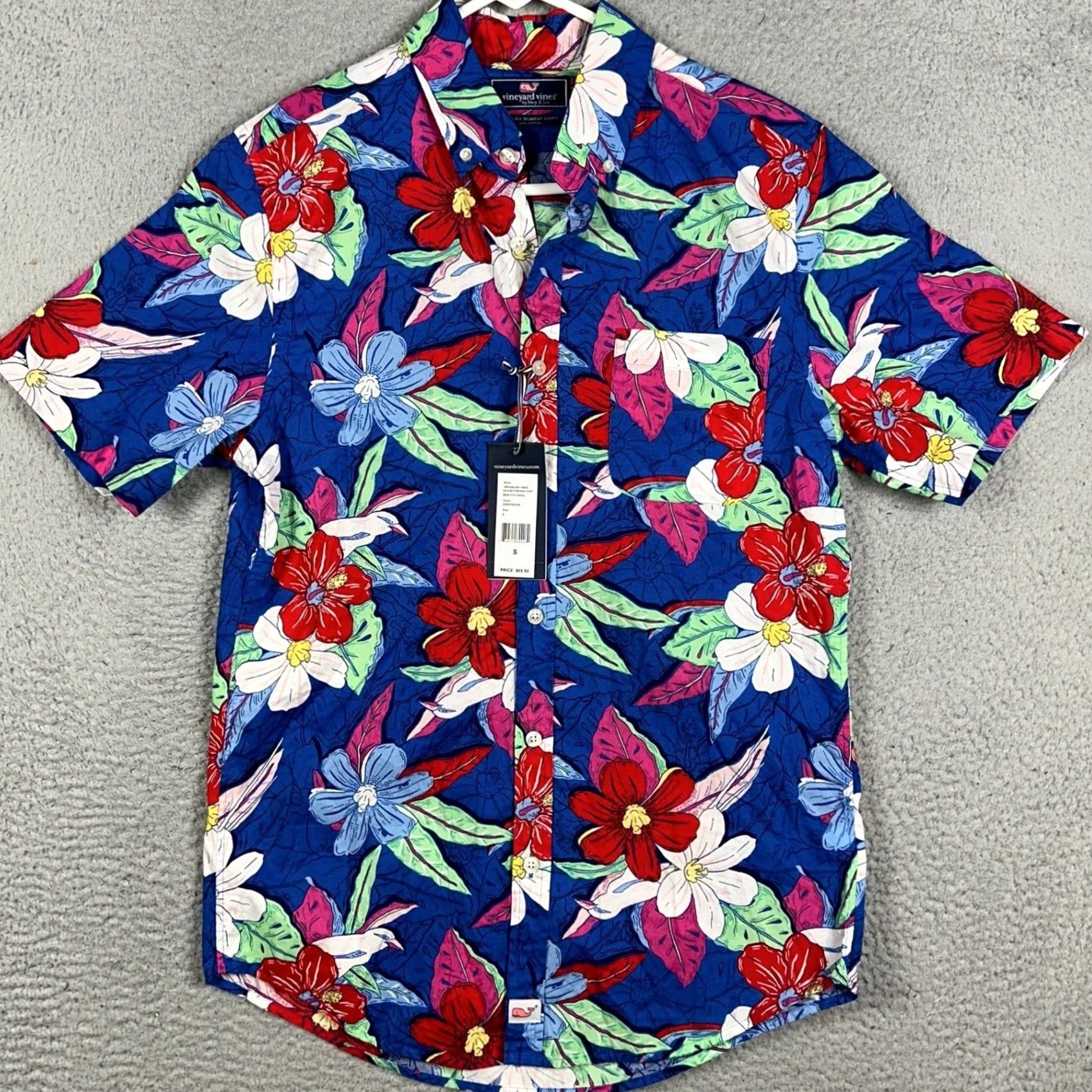 Vineyard Vines VINEYARD VINES Murray Shirt Men S Blue Beach Floral Slim Fit Button Up Short Sleeve Cotton Navy Beach Floral Pattern Casual Travel Mens Size US S / EU 44-46 / 1 - 3 Thumbnail