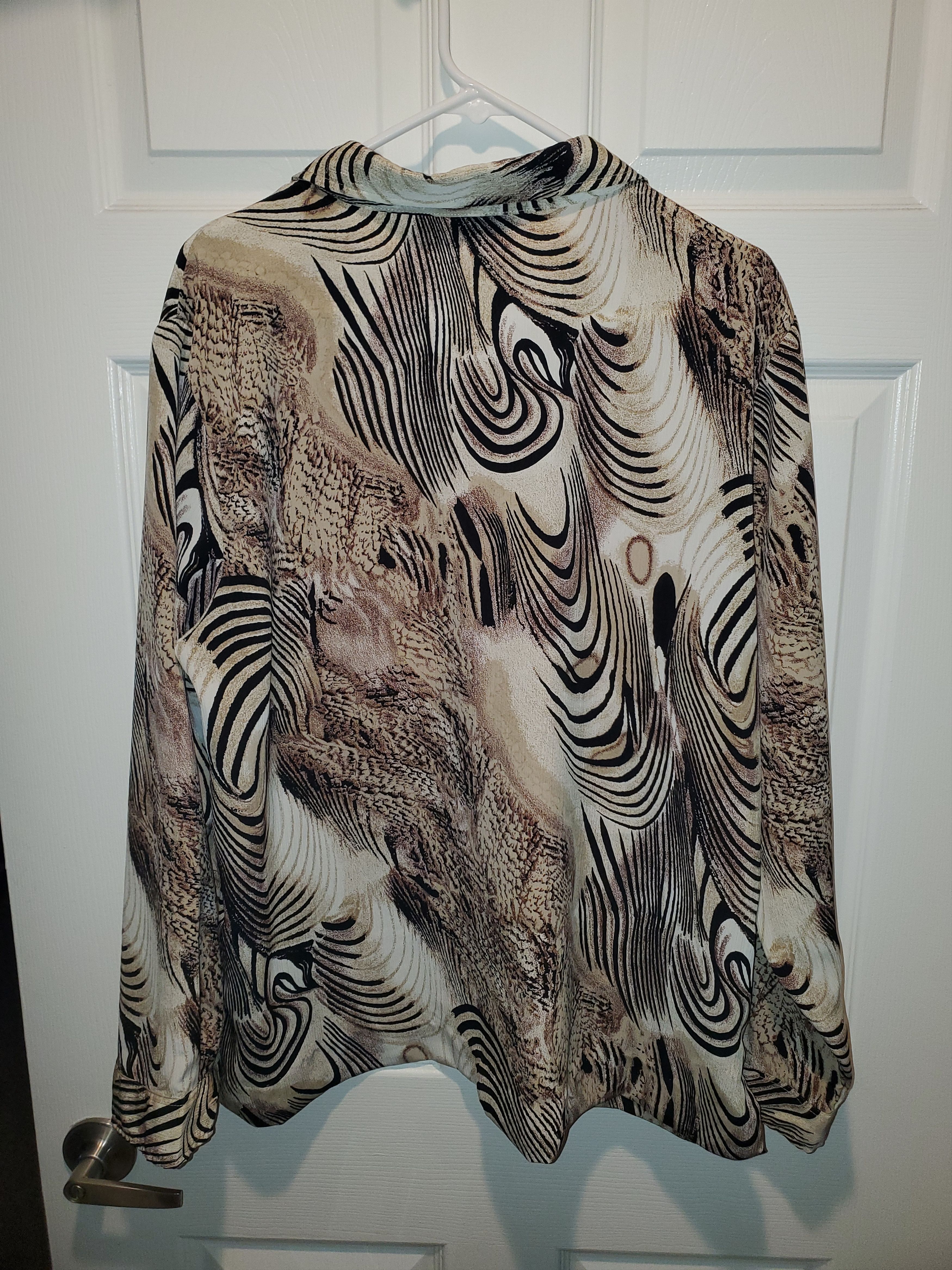 Vintage Vintage Kaktus Abstract Animal Print Blouse-size 2X Size XXL / US 16-18 / IT 52-54 - 2 Thumbnail