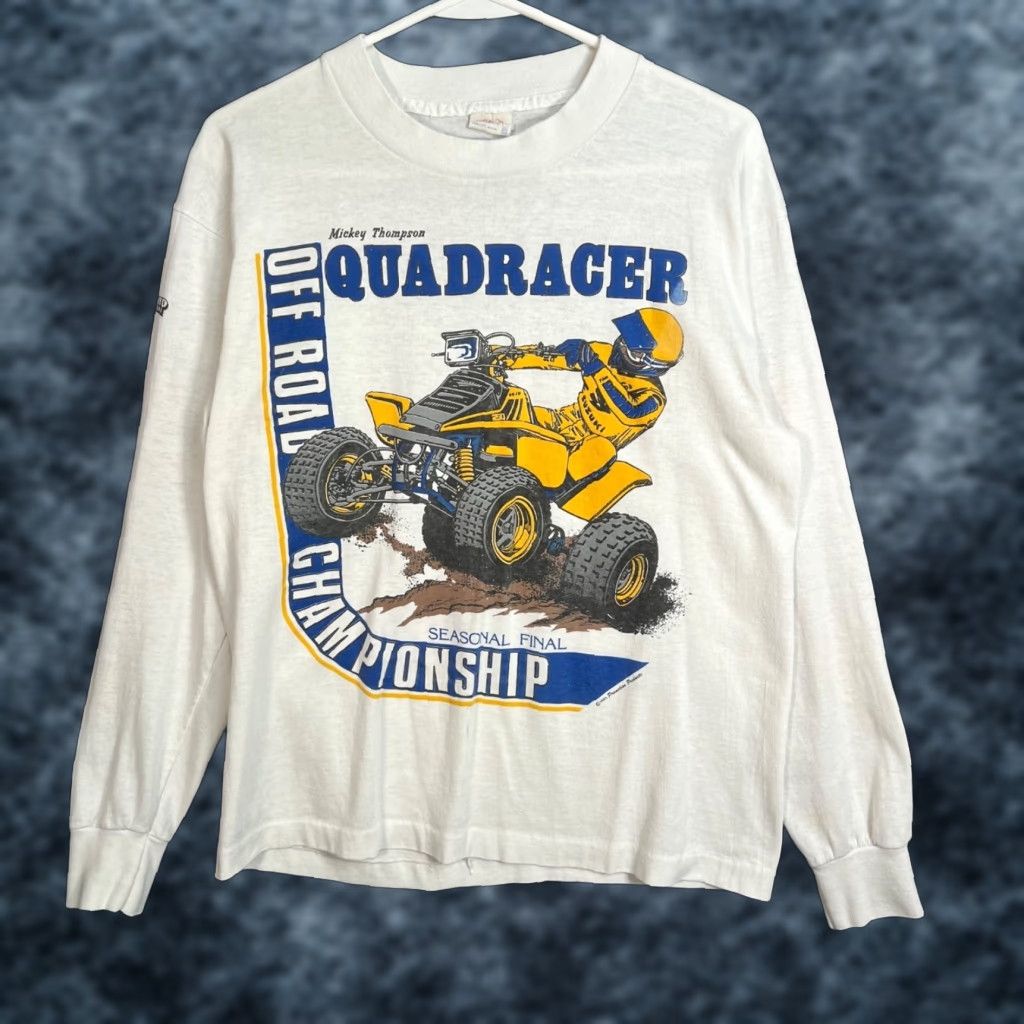 Vintage VINTAGE 80s Mickey Thompson Quad Racer Off-Road Championship T Shirt Long Sleeve Size US L / EU 52-54 / 3 - 1 Thumbnail