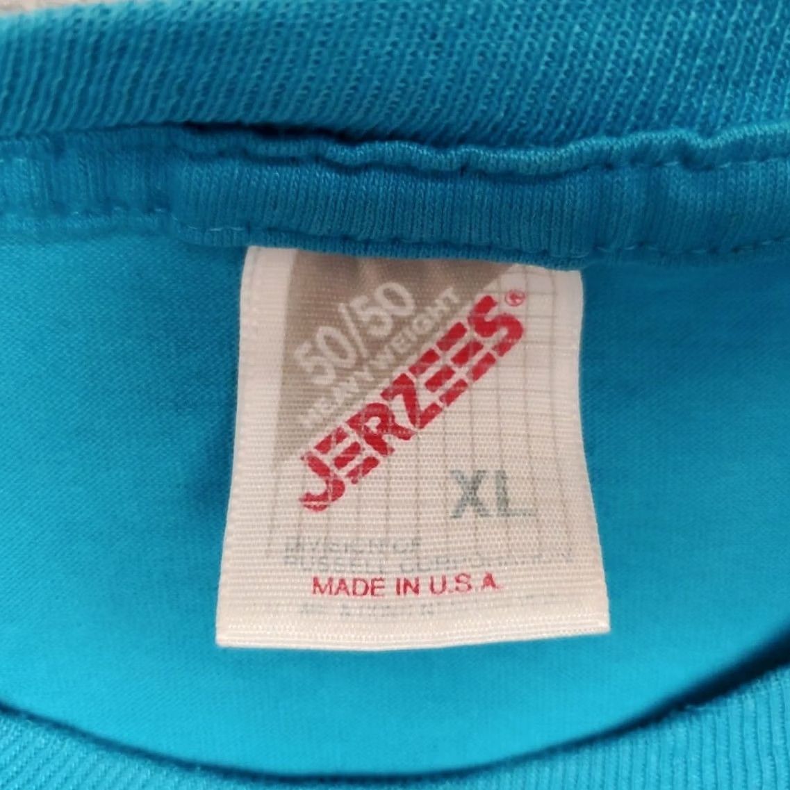 Jerzees VINTAGE Jerzees T Shirt Men XL Blue 50/50 Heavyweight Crewneck Made in USA Size US XL / EU 56 / 4 - 4 Thumbnail