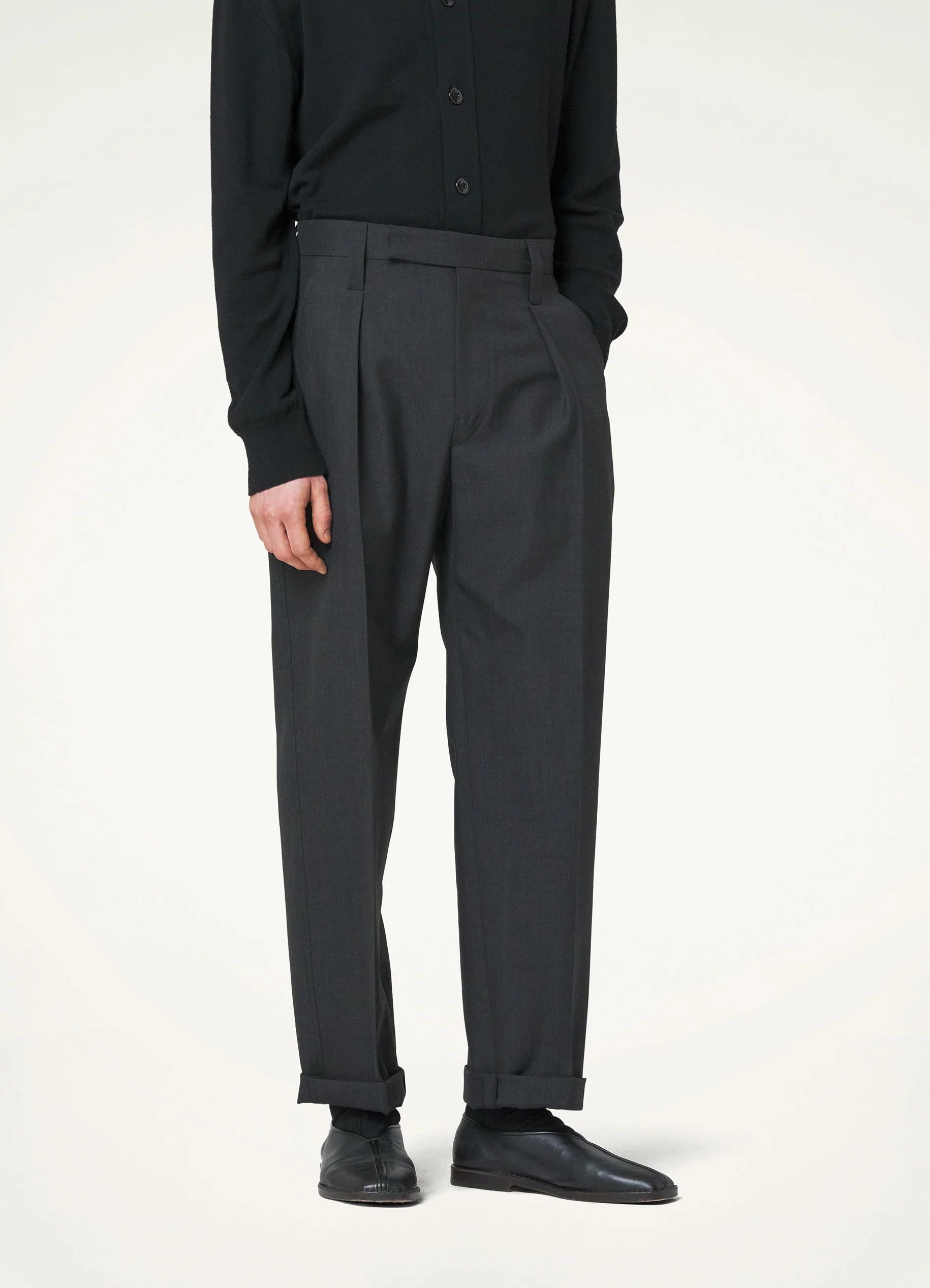 Lemaire LEMAIRE one pleat pants CAVIAR (46) Size US 30 / EU 46 - 3 Thumbnail