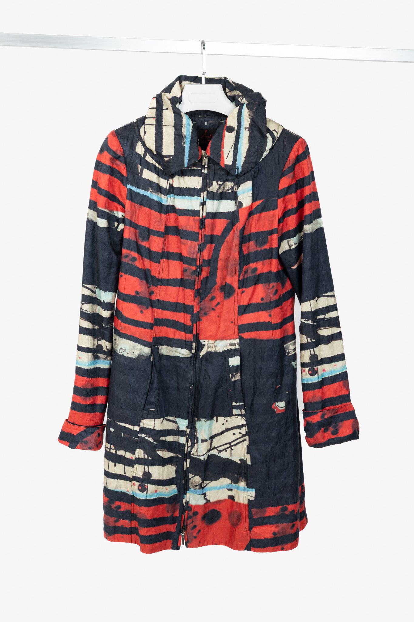 Other Aventures des Toiles Black Cotton Abstract-Print Zip Coat Size M / US 6-8 / IT 42-44 - 1 Thumbnail