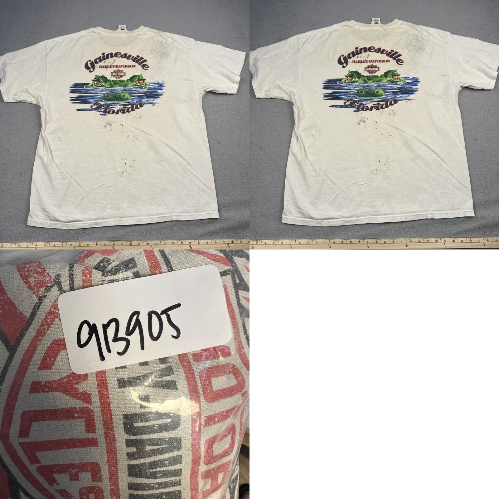 Harley Davidson Harley-Davidson Shirt Mens Large White Eagle American Legend Gainesville Florida Shirt T-Shirt Crew Neck Short Sleeve Graphic Print Vintage No Size US L / EU 52-54 / 3 - 10 Thumbnail