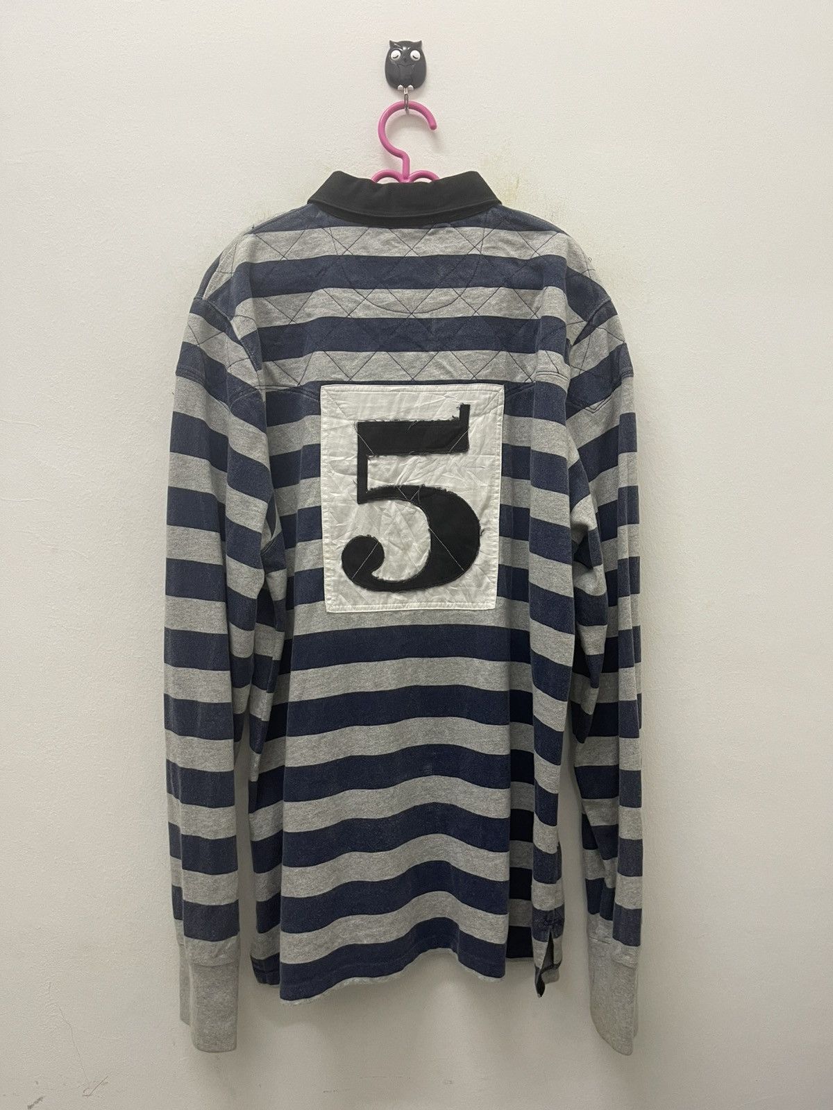 Burberry Rare BURBERRY BRIT No. 5 Striped Rugby Polo Size US XL / EU 56 / 4 - 6 Thumbnail