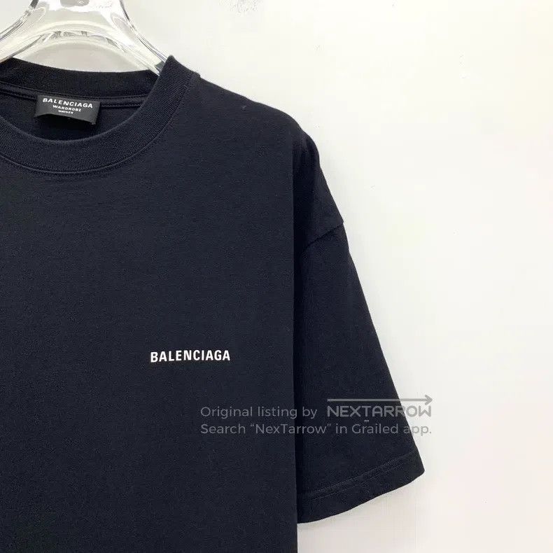 Balenciaga Balenciaga Black Cotton Logo Letter Print Cotton Crewneck Size US XS / EU 42 / 0 - 3 Thumbnail