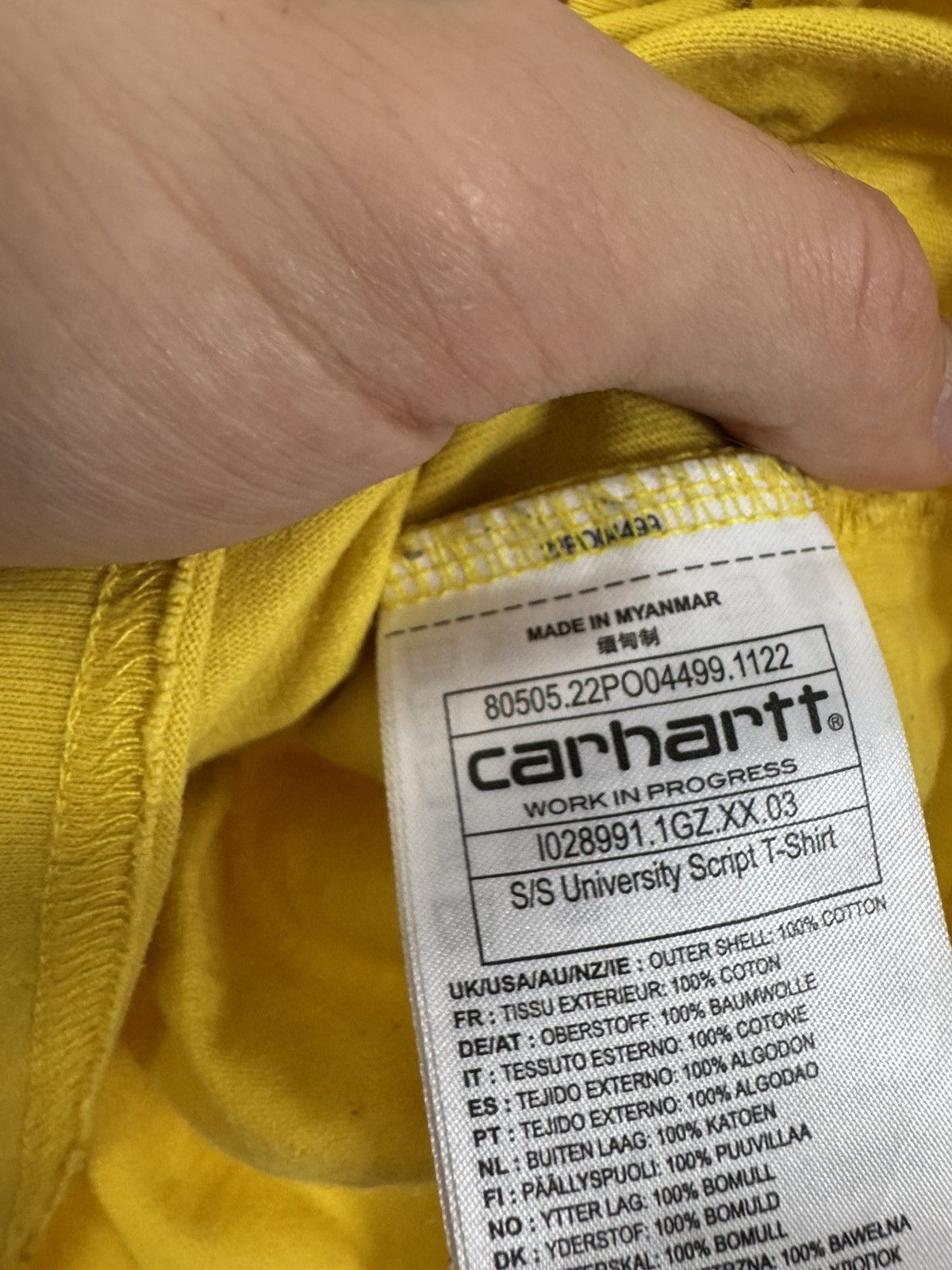 Carhartt Vintage Carhartt Logo Skate Tee Yellow University Script Size US S / EU 44-46 / 1 - 3 Thumbnail