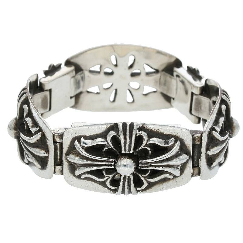 image of Chrome Hearts Classic Keeper Silver Bracelet, Men's