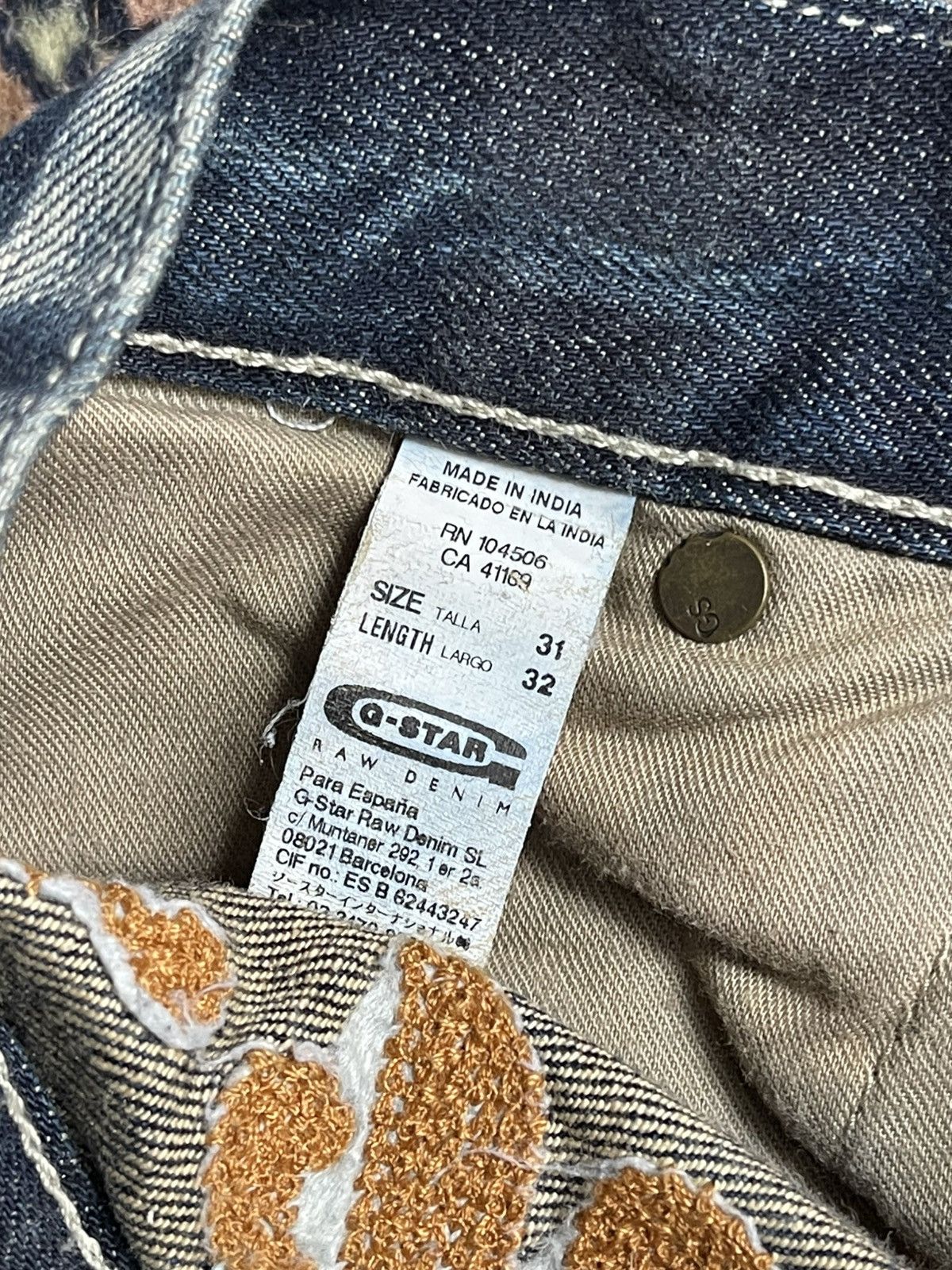 G-Star G Star Raw Baggy Biker Jeans Embroidered Size US 31 - 4 Thumbnail