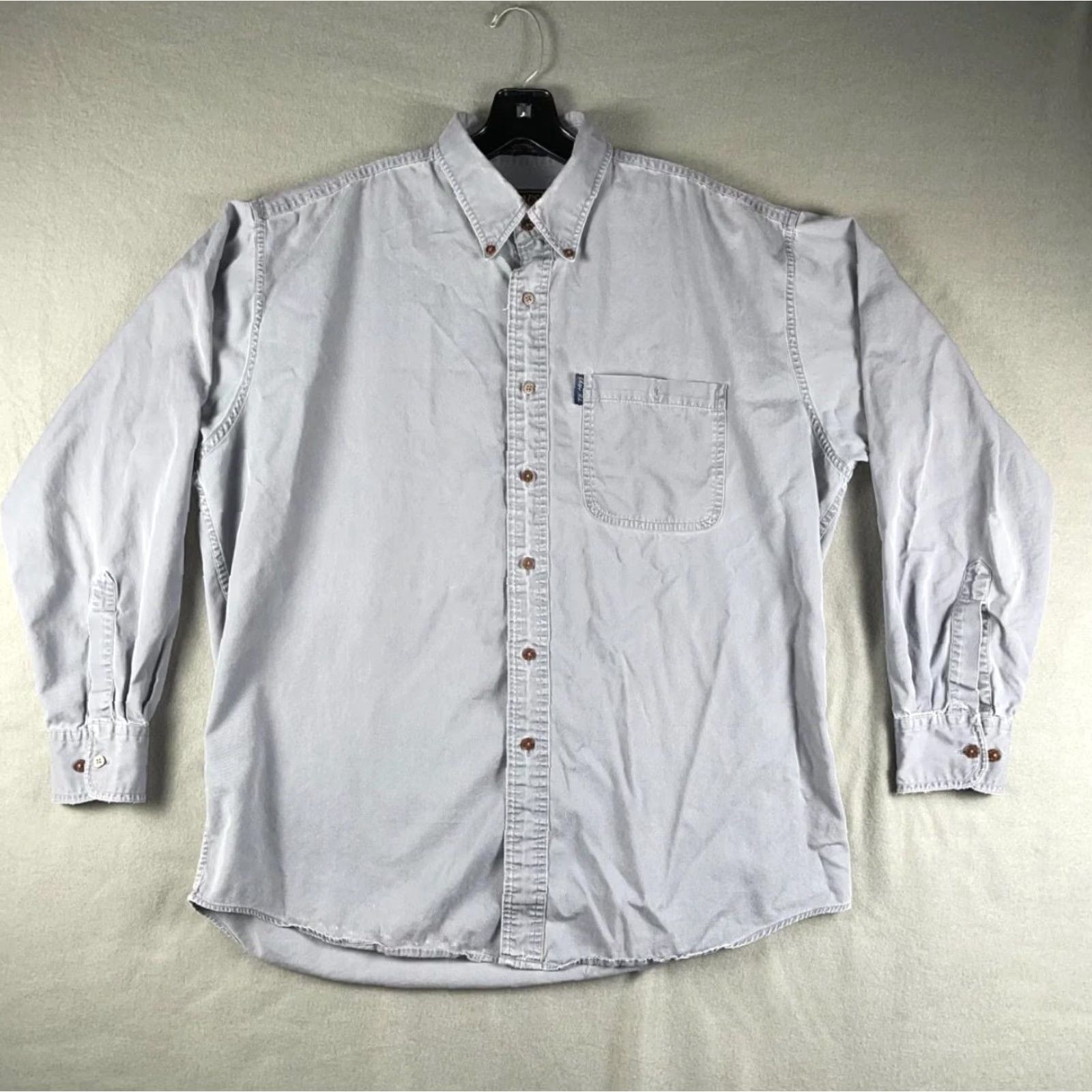 Ralph Lauren Chaps Ralph Lauren Shirt Mens Large Gray Button Down Long Sleeve Casual Cotton Size US L / EU 52-54 / 3 - 8 Thumbnail