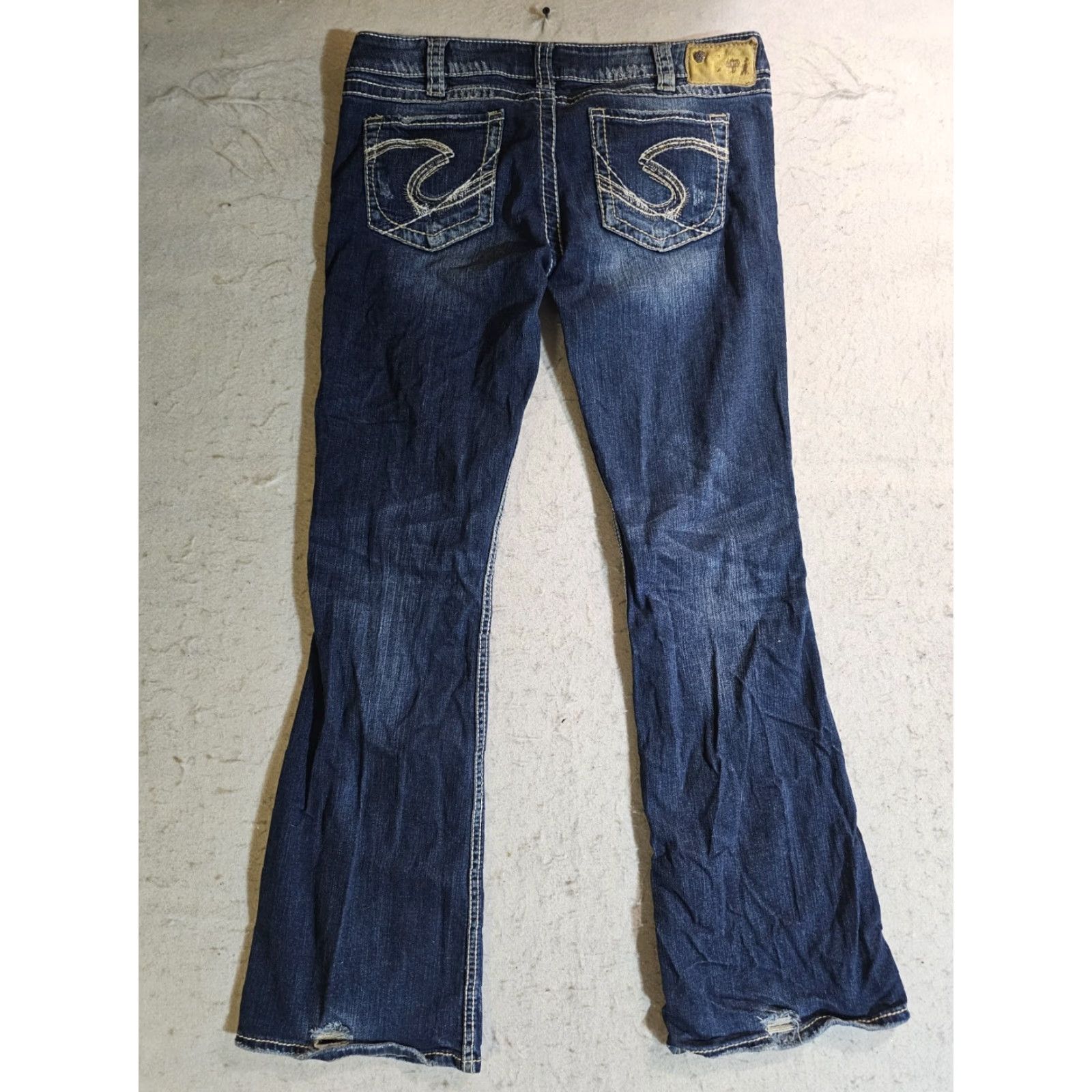 Silver Jeans Co. Silver Jeans Twisted Bootcut Mid Rise Blue Denim Stretch Women's Size 31x33 Medium Wash Jeans Size 24" / US 00 / IT 34 - 4 Thumbnail