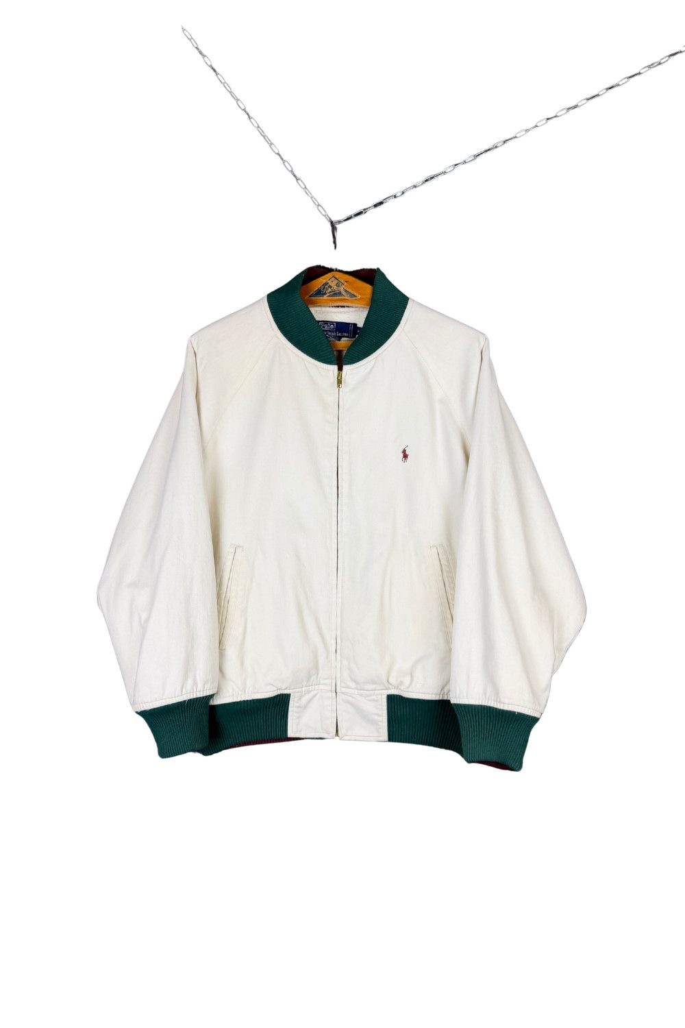 Polo Ralph Lauren 90s Polo Ralph Lauren HK Made Cream Varsity Blouson Jacket Size US M / EU 48-50 / 2 - 13 Thumbnail