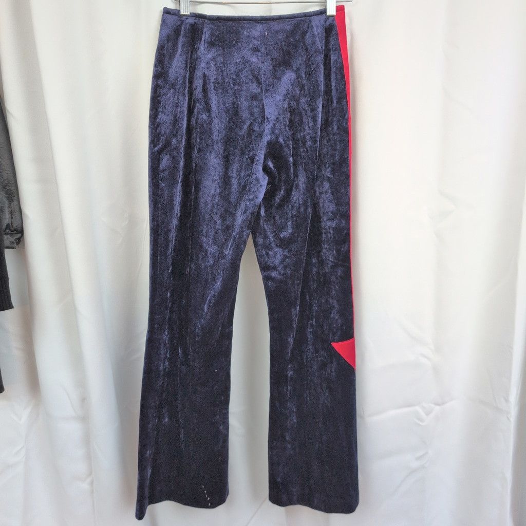 Vintage Vintage Bevero Red Arrow on Navy Velvet Flared Pants. Size 28" / US 6 / IT 42 - 7 Thumbnail