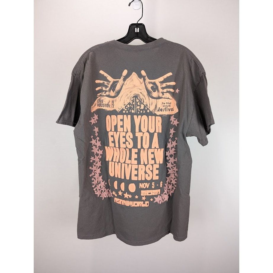 Travis Scott o1rshd1 Astrofest Open Your Eyes Tee Shirt in Grey Size US L / EU 52-54 / 3 - 12 Thumbnail