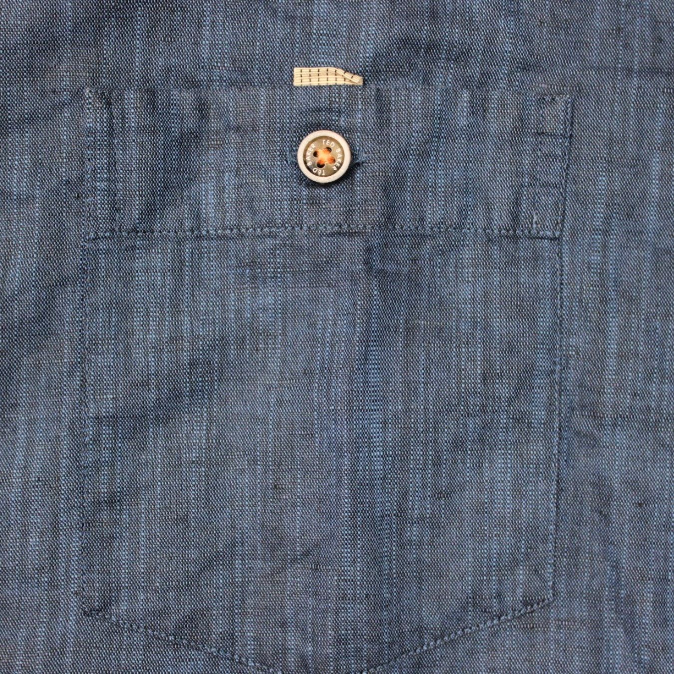 Ted Baker Ted Baker London Shirt Mens 3XL XXXL Blue Linen/Cotton Button-Up Long Sleeve Size US XXL / EU 58 / 5 - 6 Thumbnail