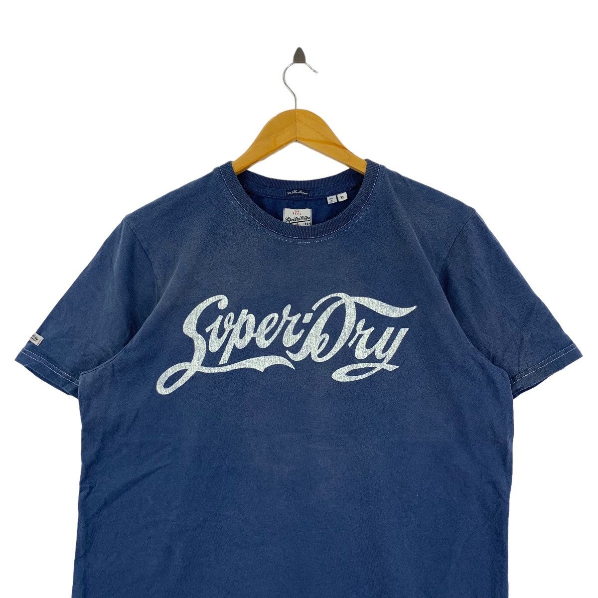 Superfine Vintage 2004 SUPERDRY JAPAN Pure Natural Indigo Tee Shirt Size US XL / EU 56 / 4 - 2 Thumbnail