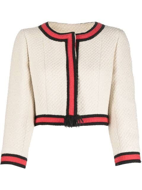 Chanel × Vintage CHANEL SS2001 BOUCLÉ CROPPED JACKET Size XXS / US 00 / IT 34 - 1 Thumbnail