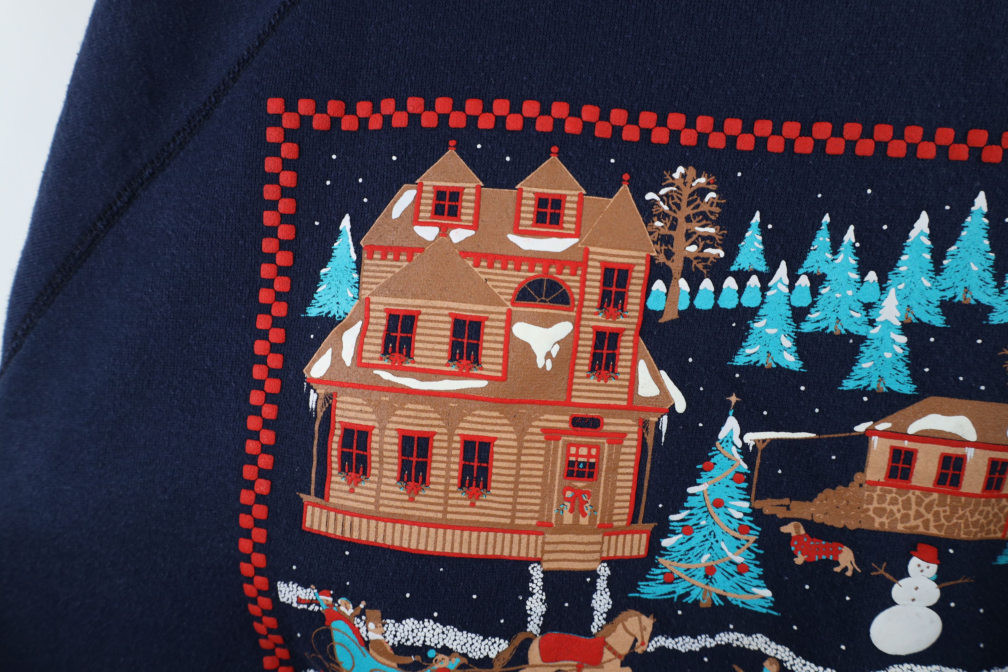 Vintage Vintage 90s Streetwear Christmas Collared Sweatshirt USA Size L / US 10 / IT 46 - 8 Thumbnail