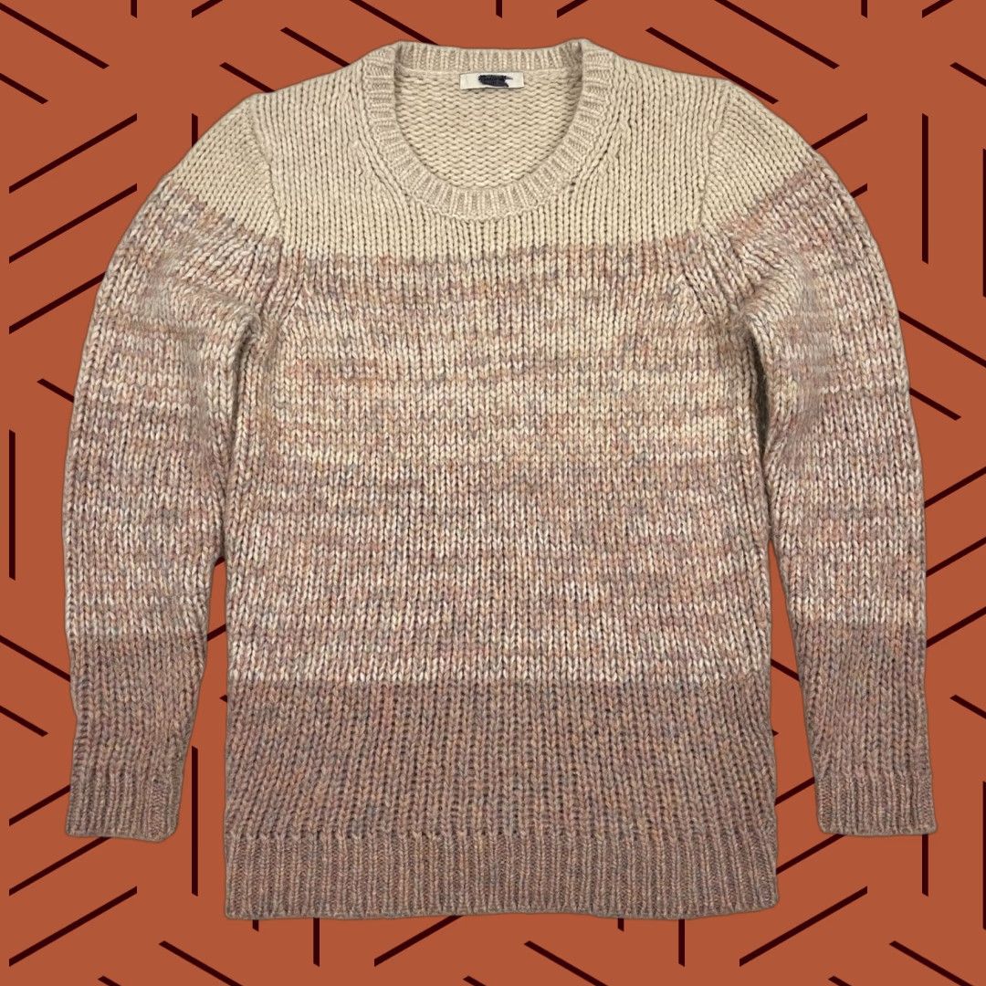Madewell VINTAGE Madewell Sweater Womens Small Wool Blend Brown Ombre Gradient Knit Crew Pullover Size S / US 4 / IT 40 - 1 Thumbnail