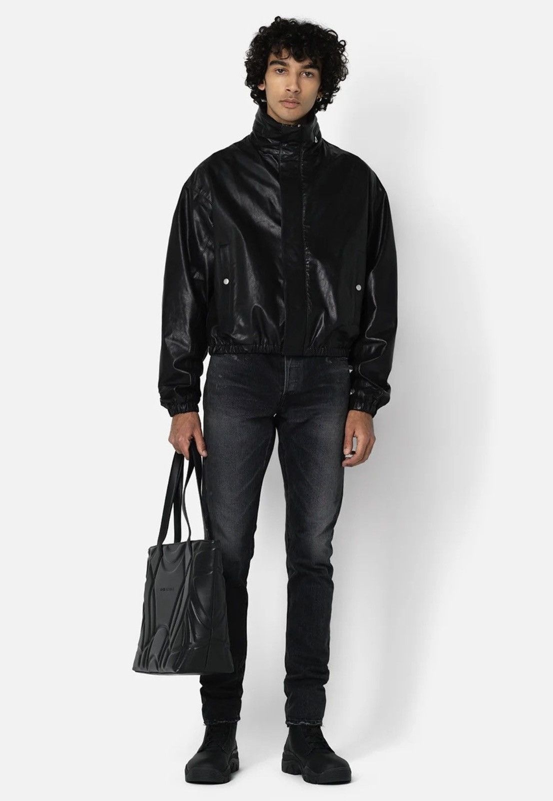 John Elliott John Elliott Leather Jumper Jacket – Black (Size Medium) Size US M / EU 48-50 / 2 - 16 Thumbnail