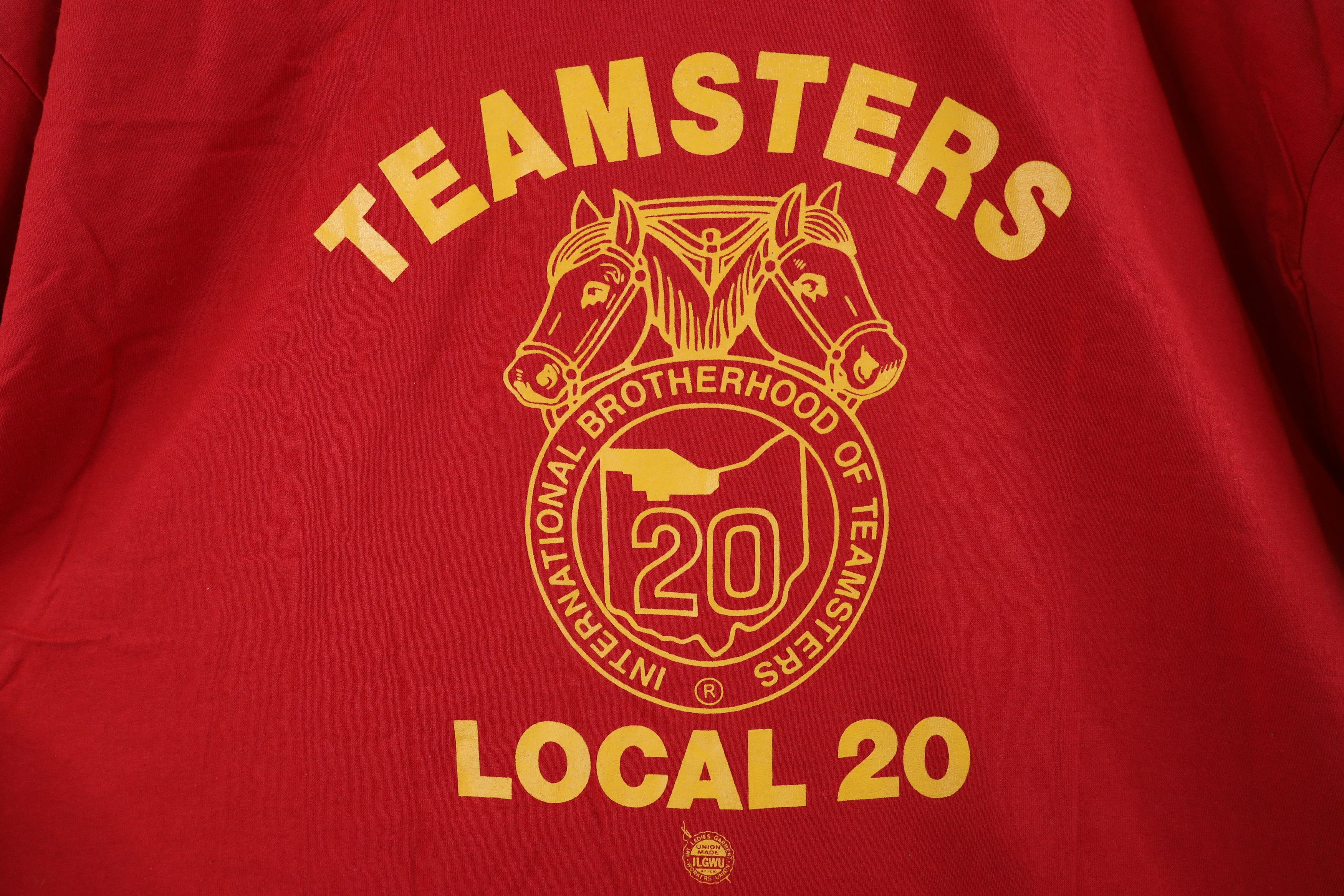 Vintage Deadstock Vintage 90s 20 Teamsters Union T-Shirt Red USA Size US XXL / EU 58 / 5 - 4 Thumbnail