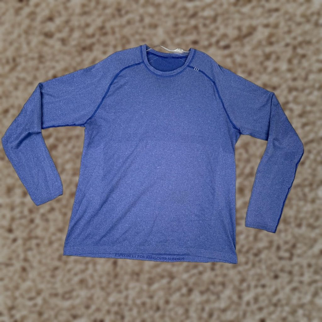 Lululemon Lululemon Shirt Men XL Blue Metal Vent Tech Long Sleeve Shirt Size US XL / EU 56 / 4 - 1 Thumbnail