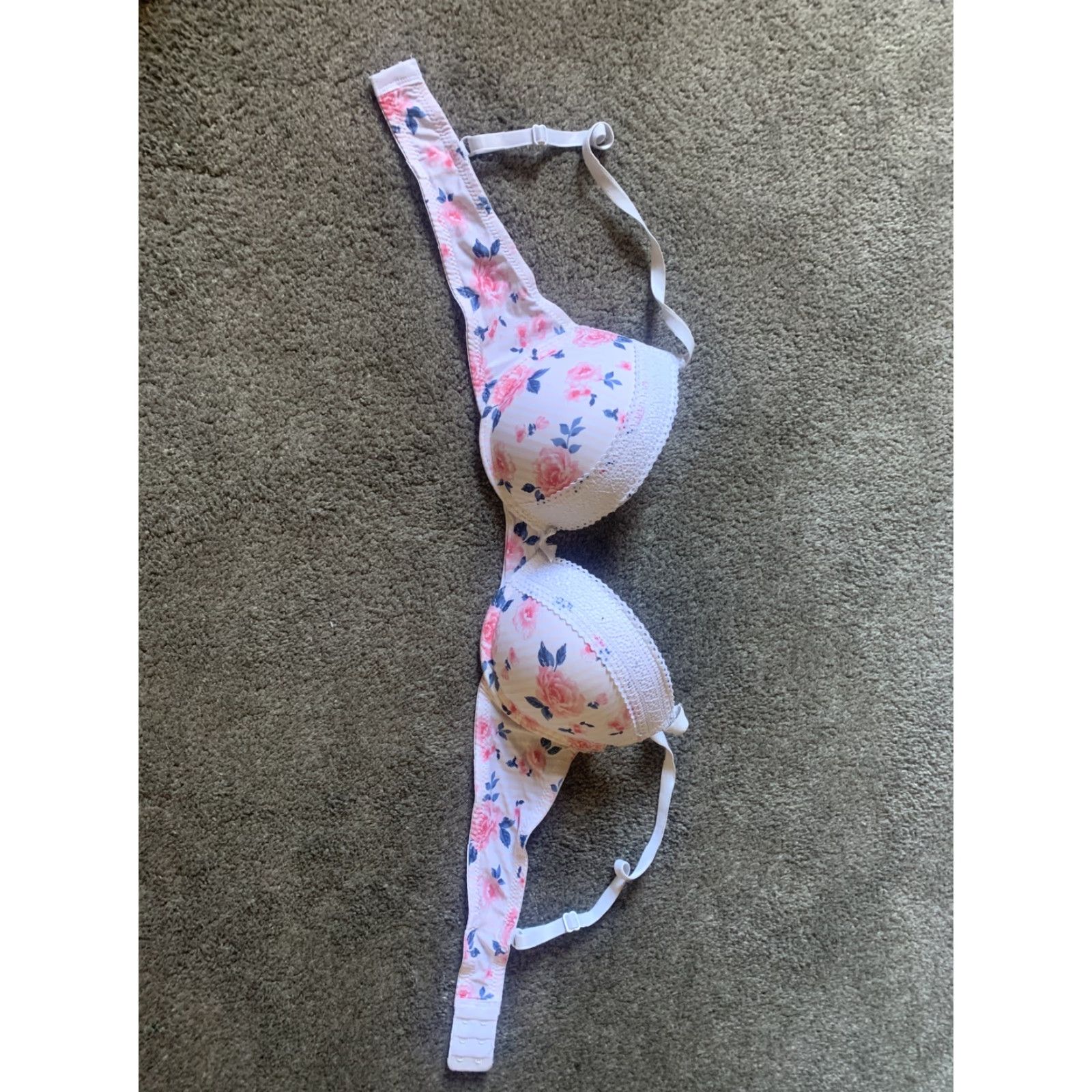 Laura Ashley Laura Ashley Lined Lace Bra 36B Womens Demi Multicolor Adjustment: Size 36B, Lined Lace Bra Size ONE SIZE - 2 Thumbnail
